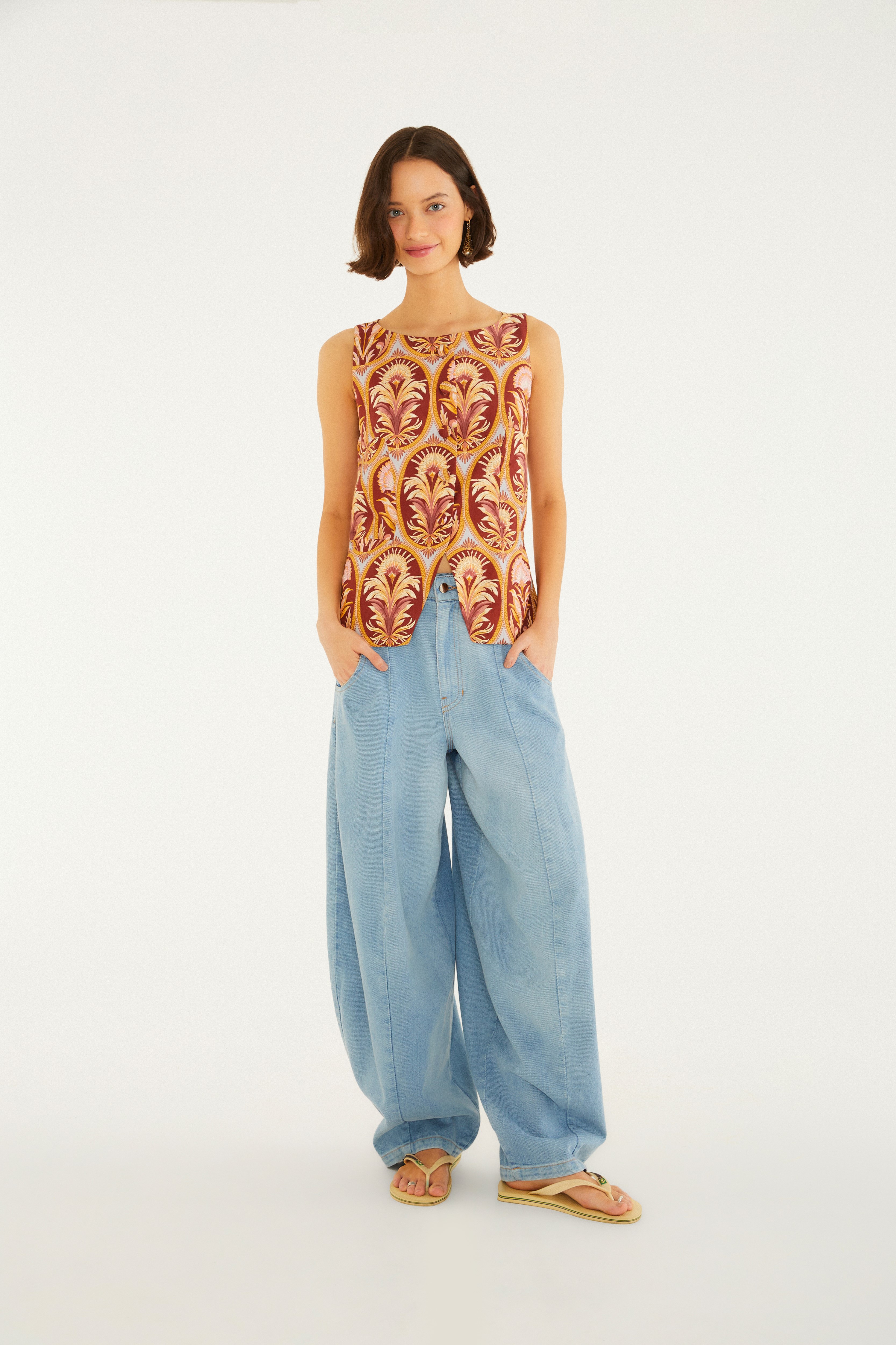 Blusa Estampada Camafeu