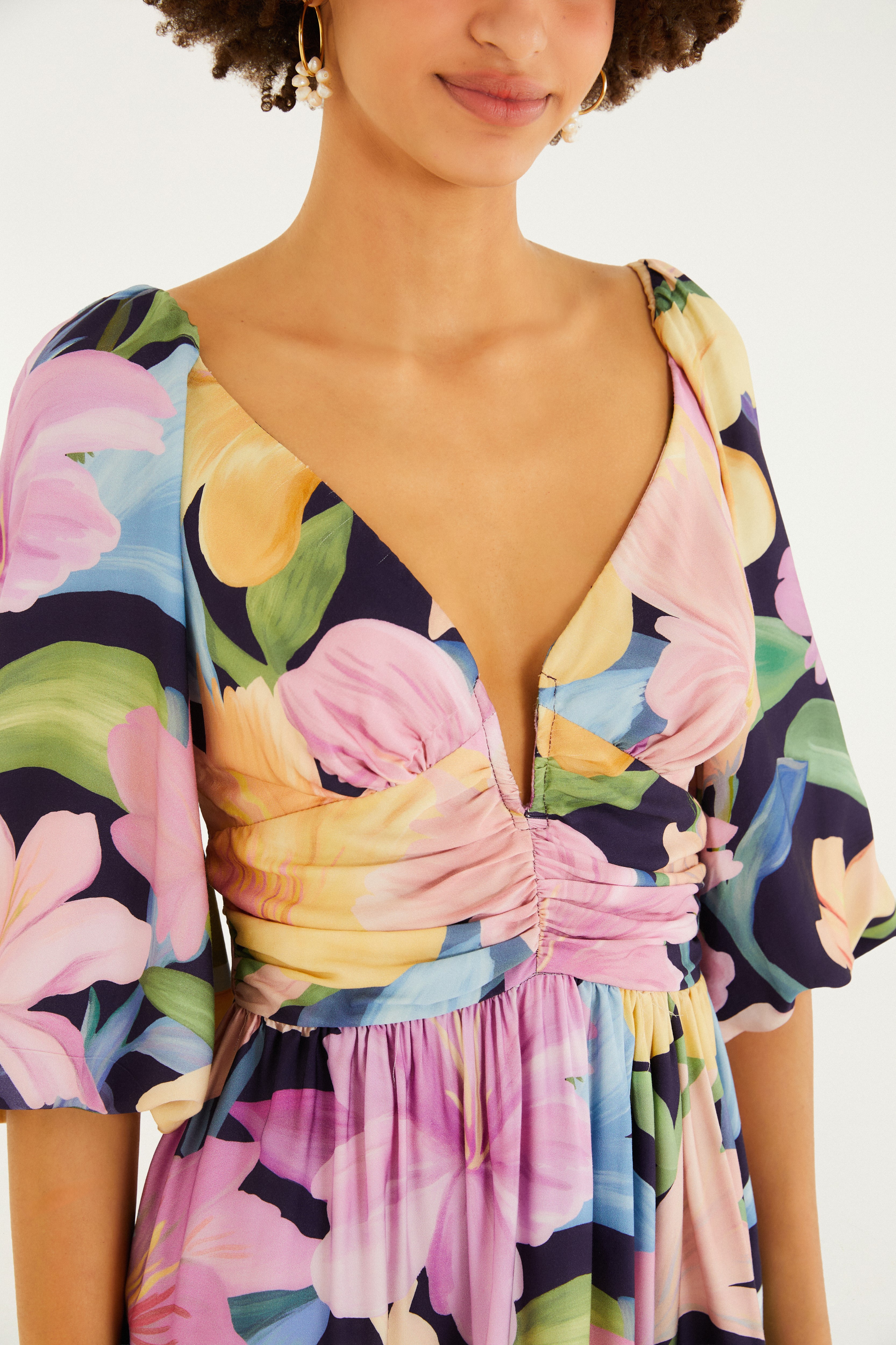 Vestido Curto Estampado Floral Nina
