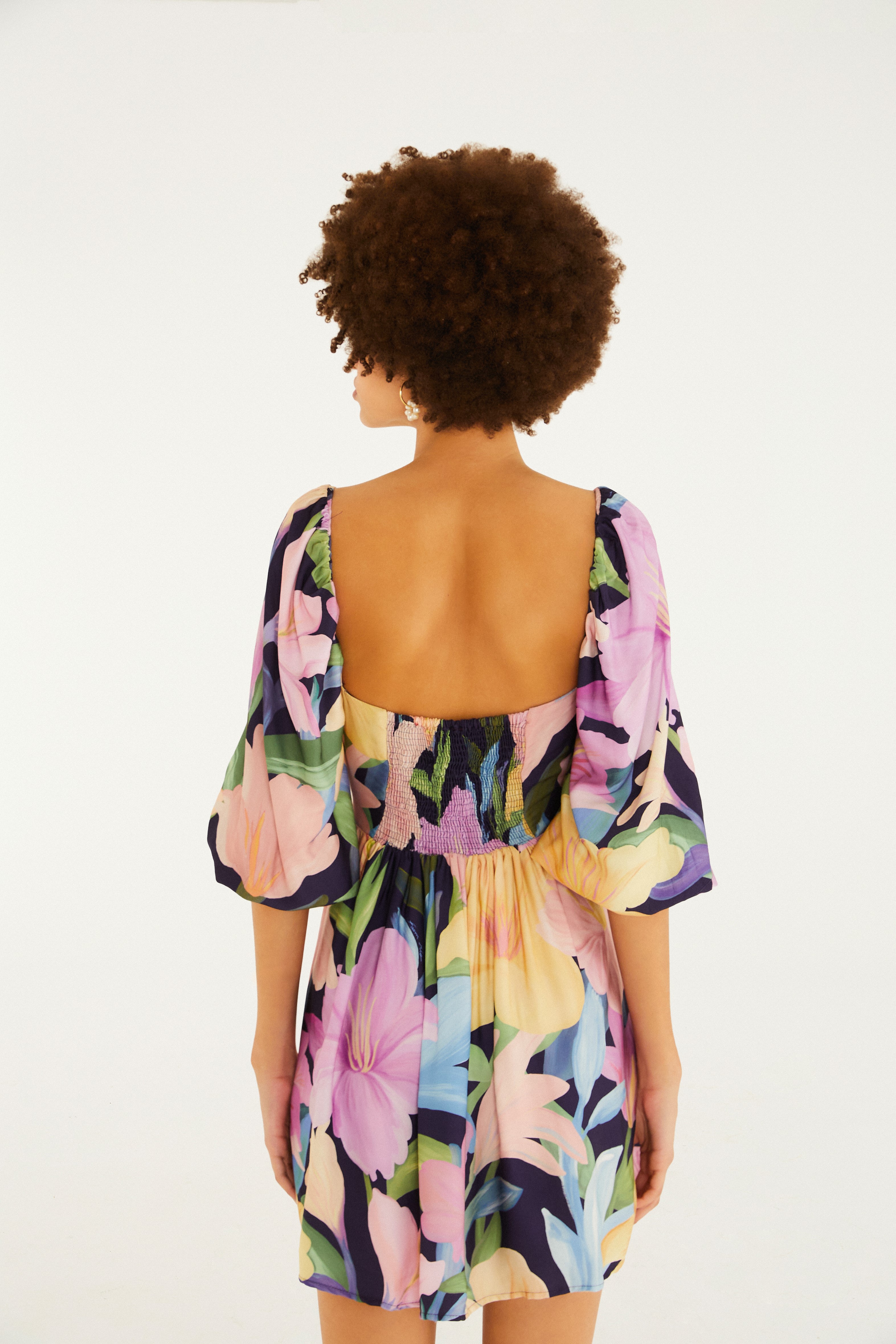 Vestido Curto Estampado Floral Nina