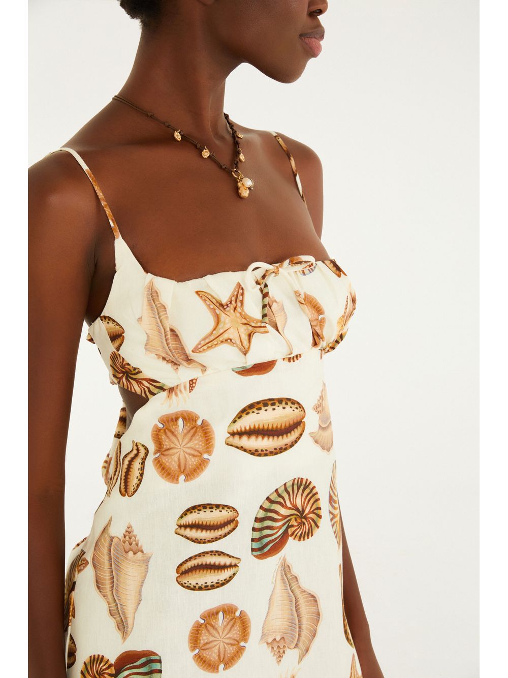 Farm — Vestido Curto Estampado Conchas