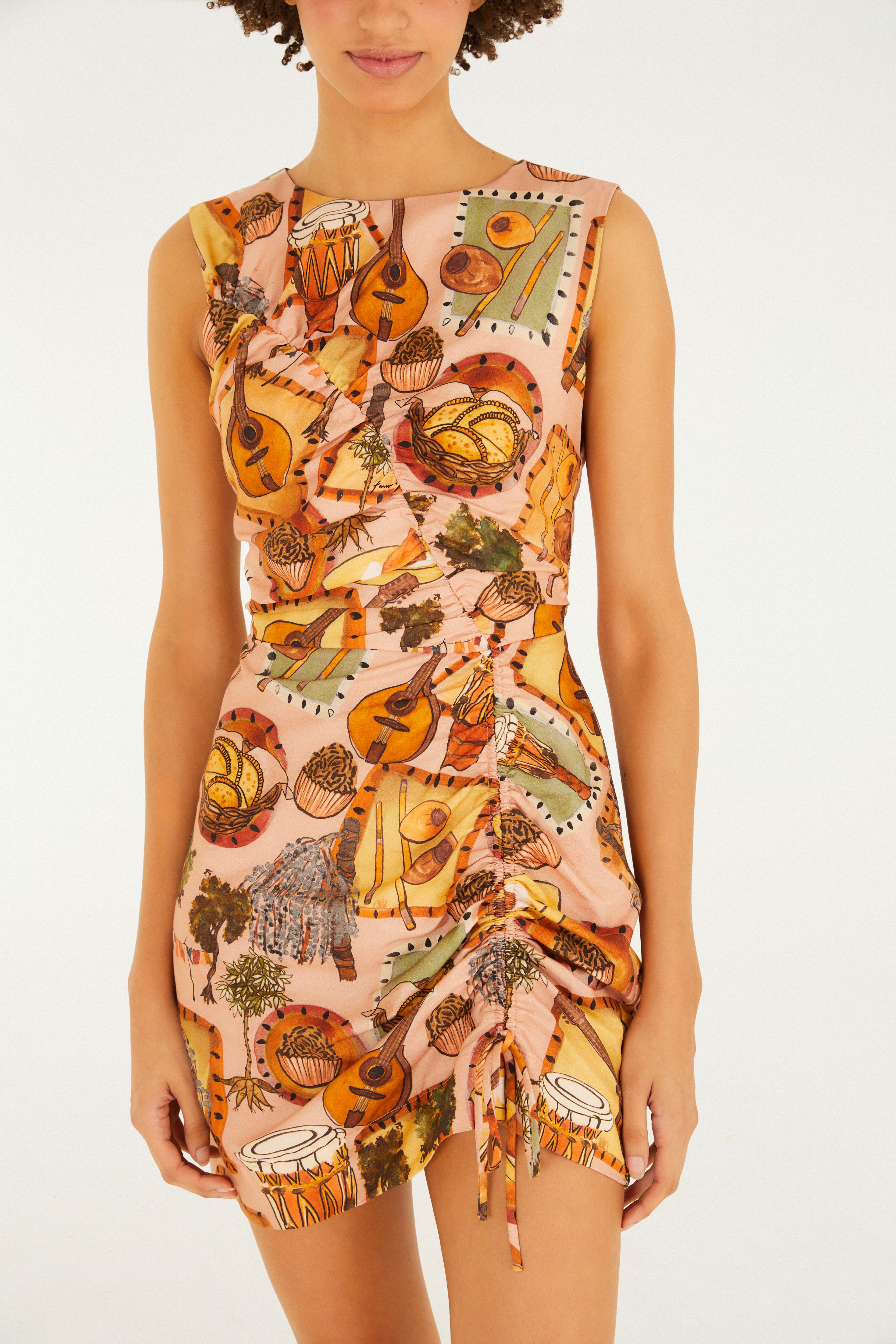 Vestido Curto Estampado Boemia