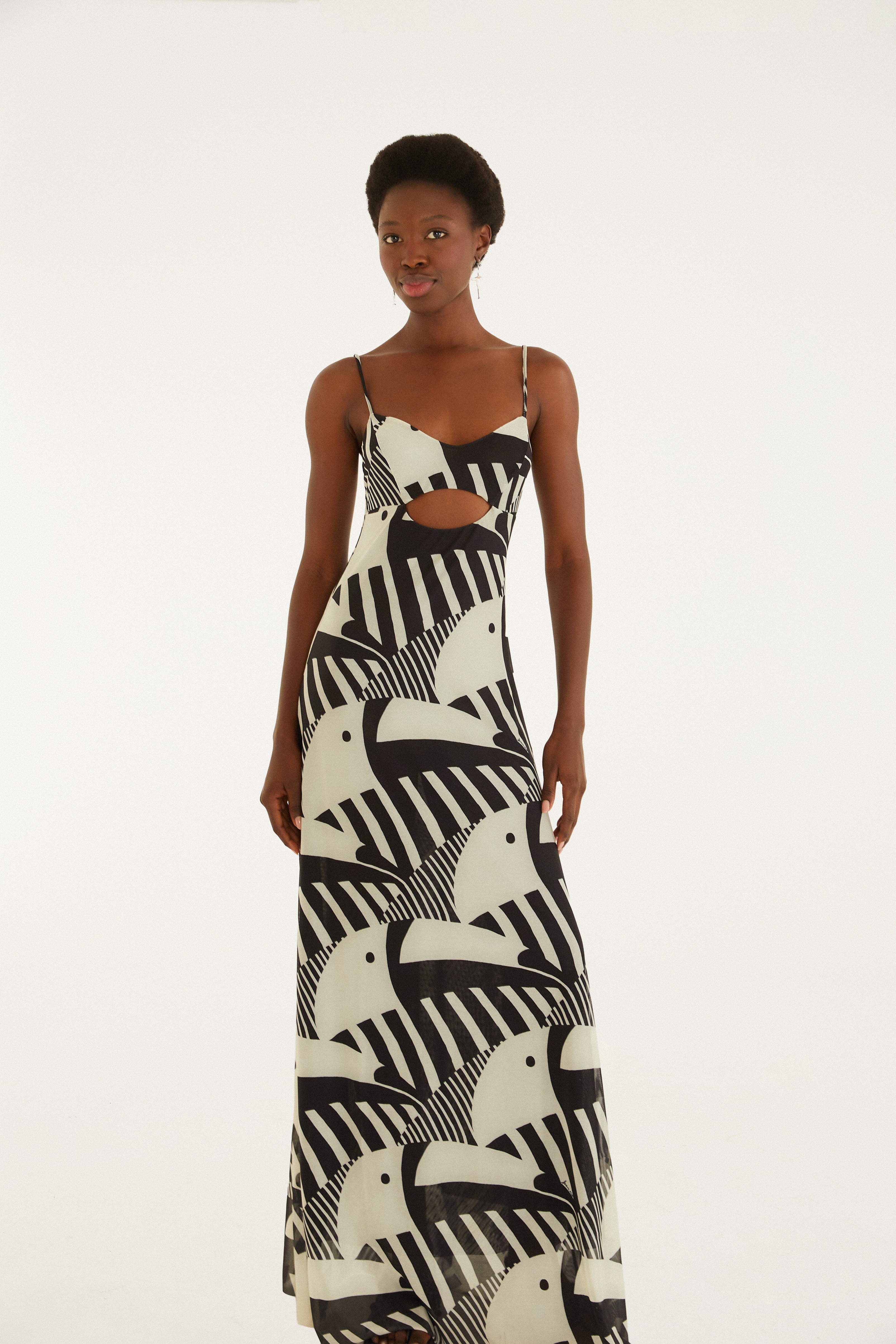 Vestido Tule Cropped Estampado Tuca Legal