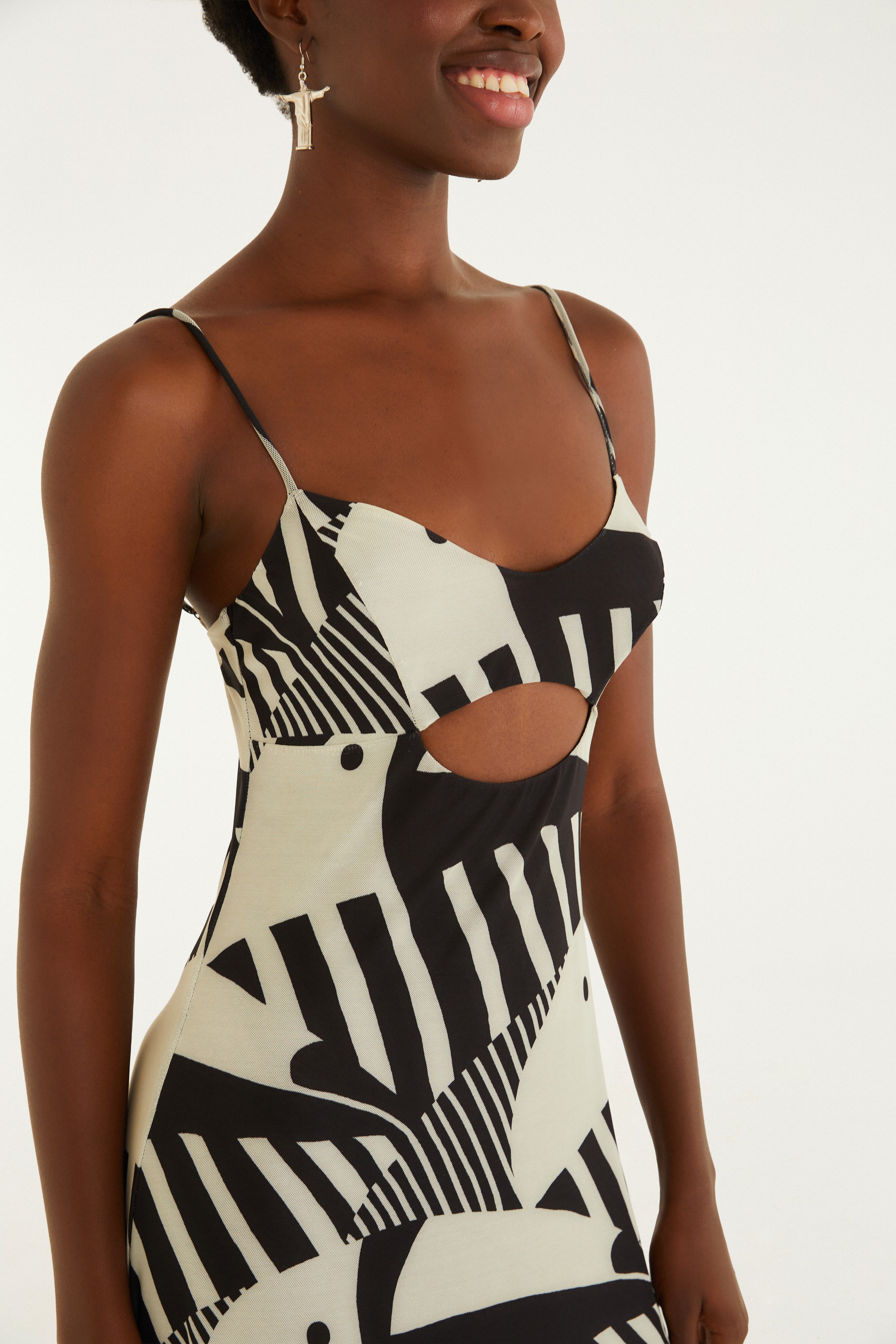 Vestido Tule Cropped Estampado Tuca Legal
