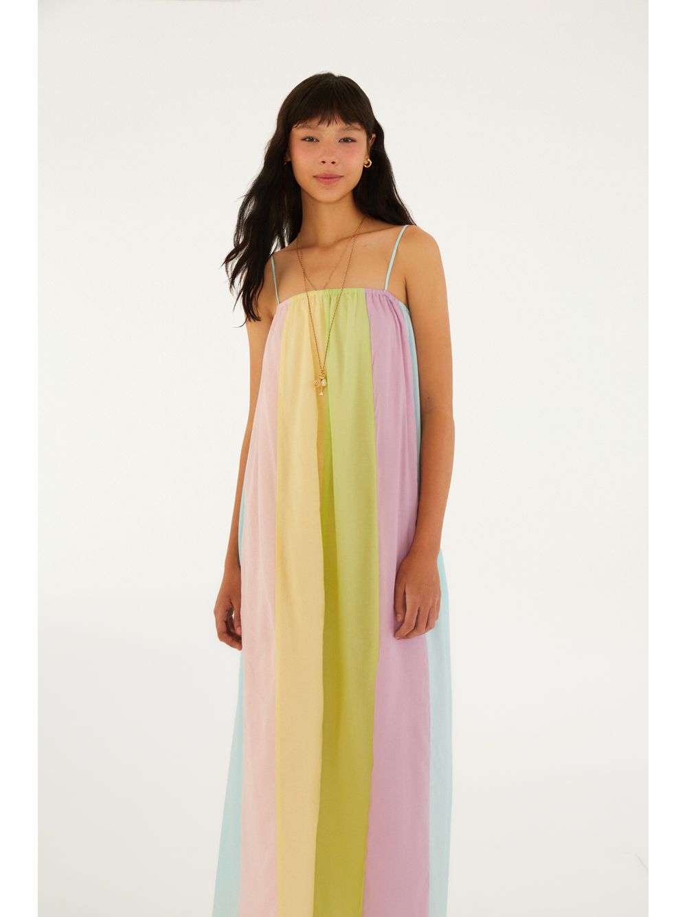 Farm — Vestido Longo Patch