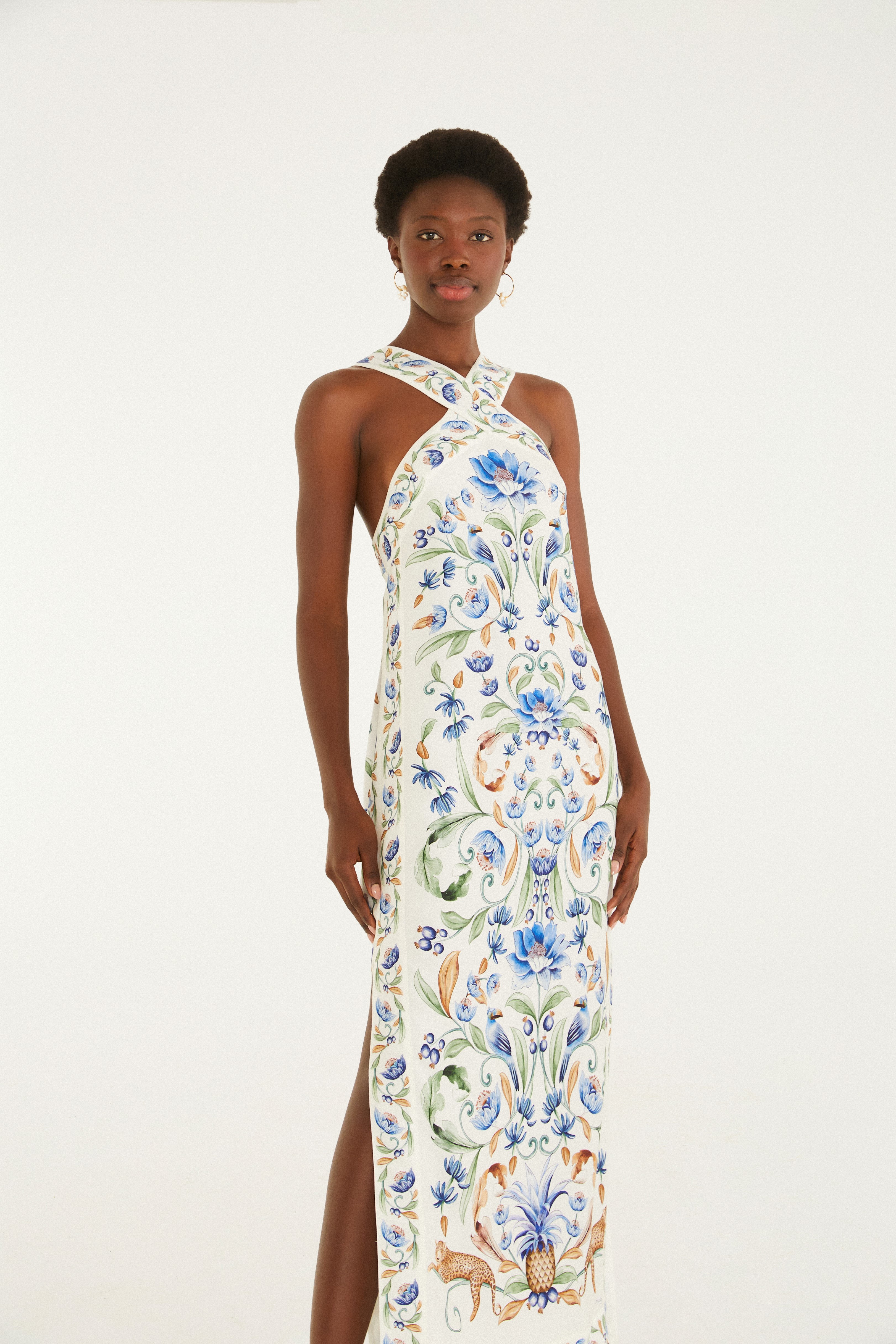 Vestido Midi Estampado Elsa