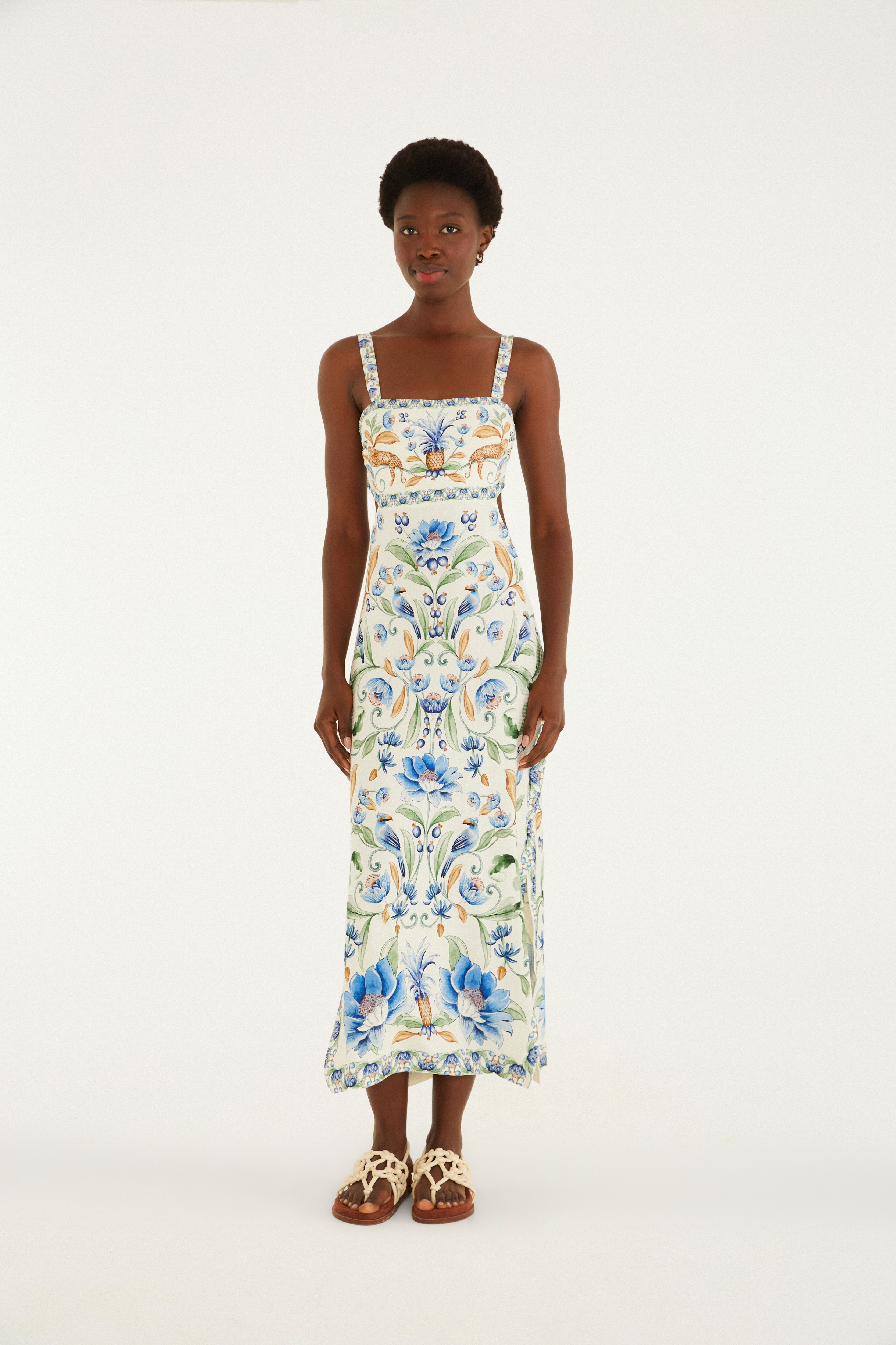 Vestido Midi Estampado Elsa