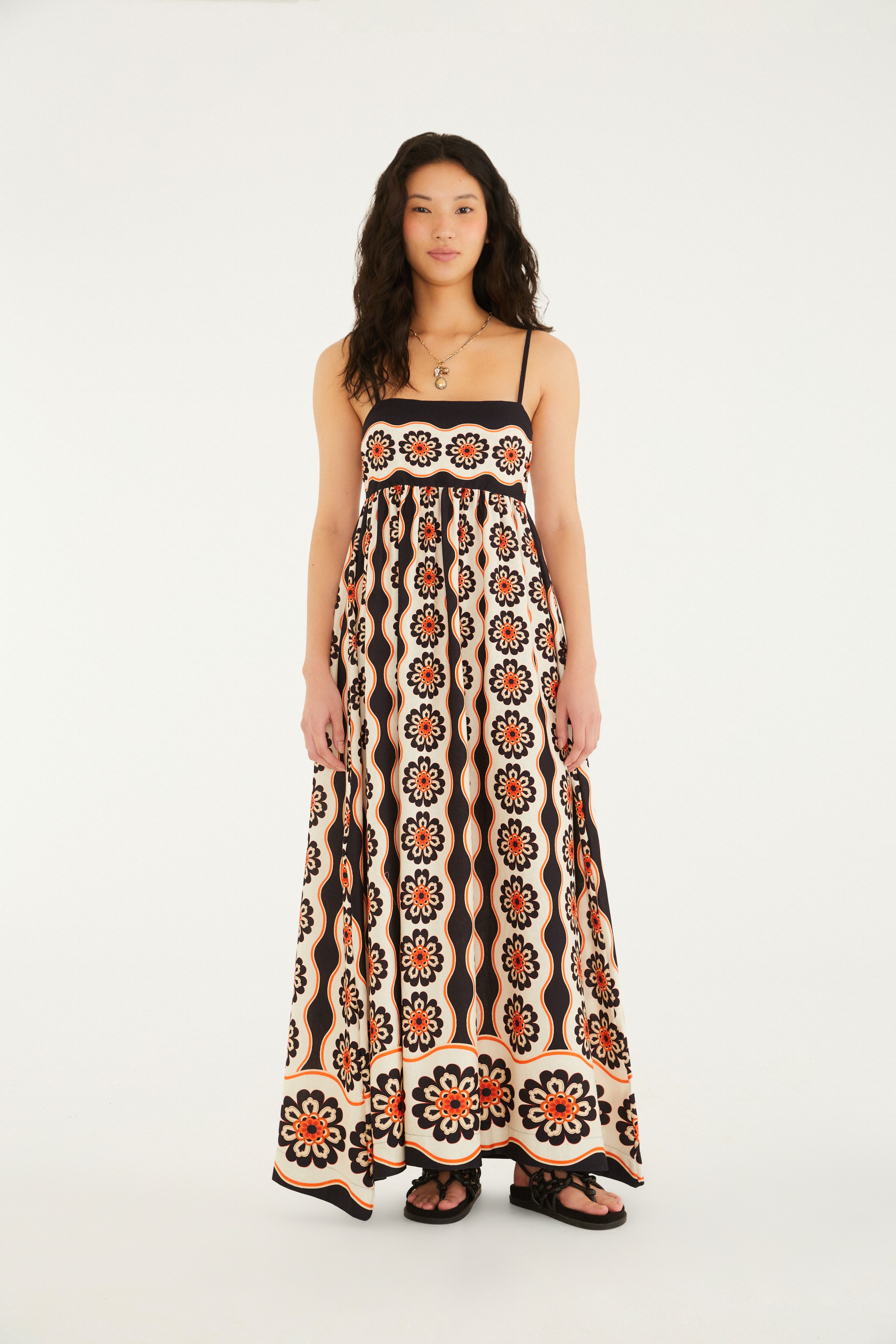 Vestido Cropped Estampado Fiorella