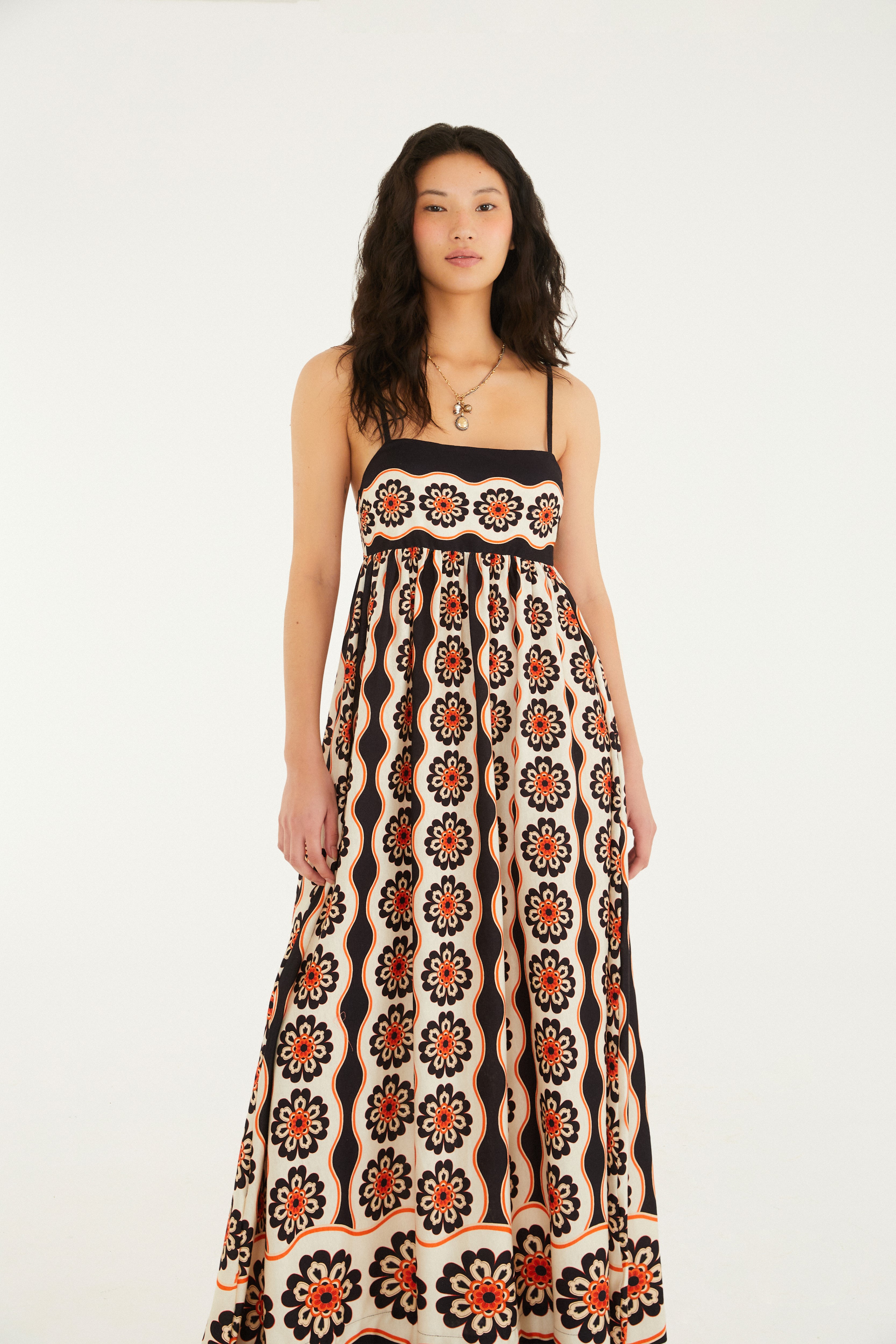 Vestido Cropped Estampado Fiorella