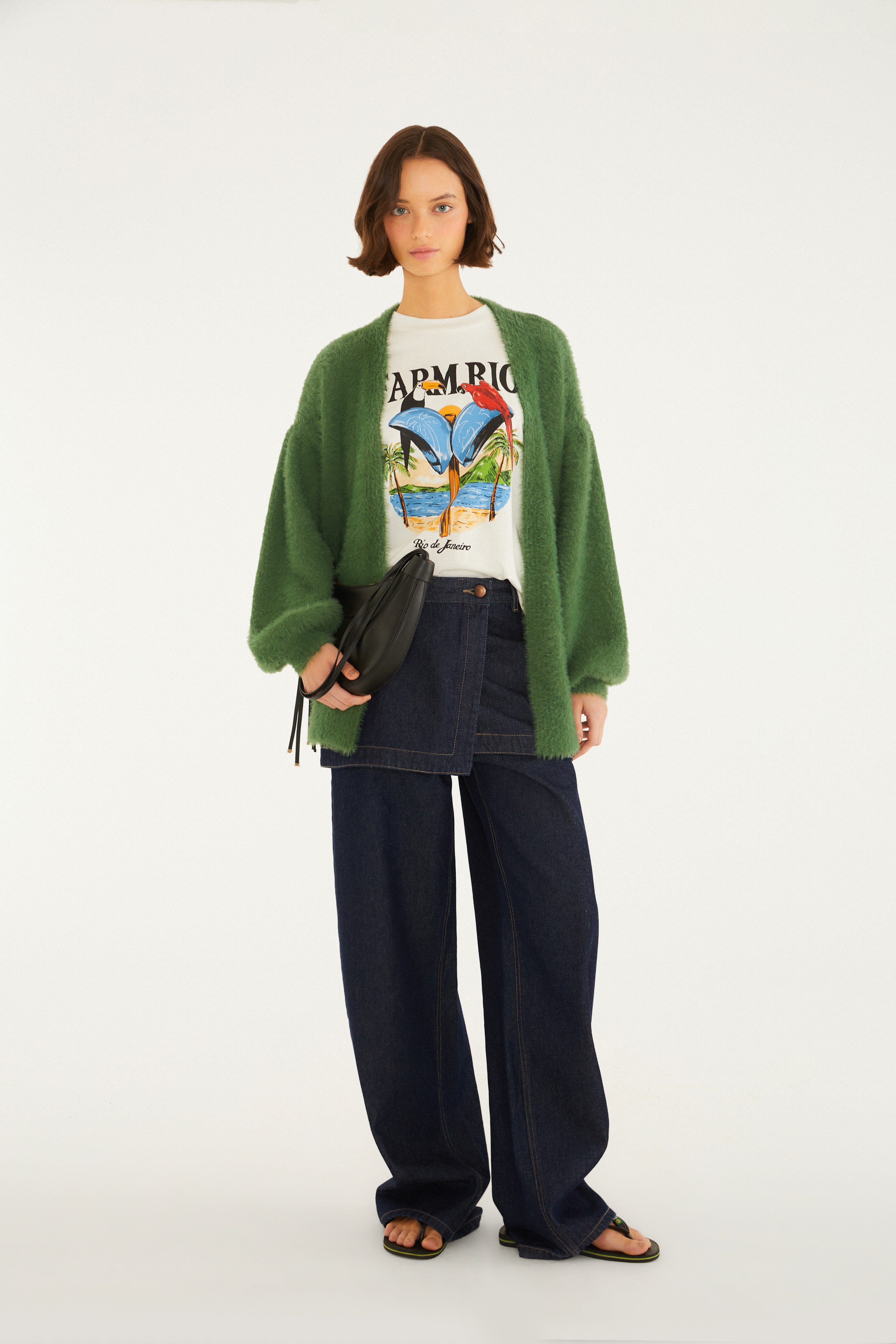 Cardigan Tricot Pelinho Com Bolso