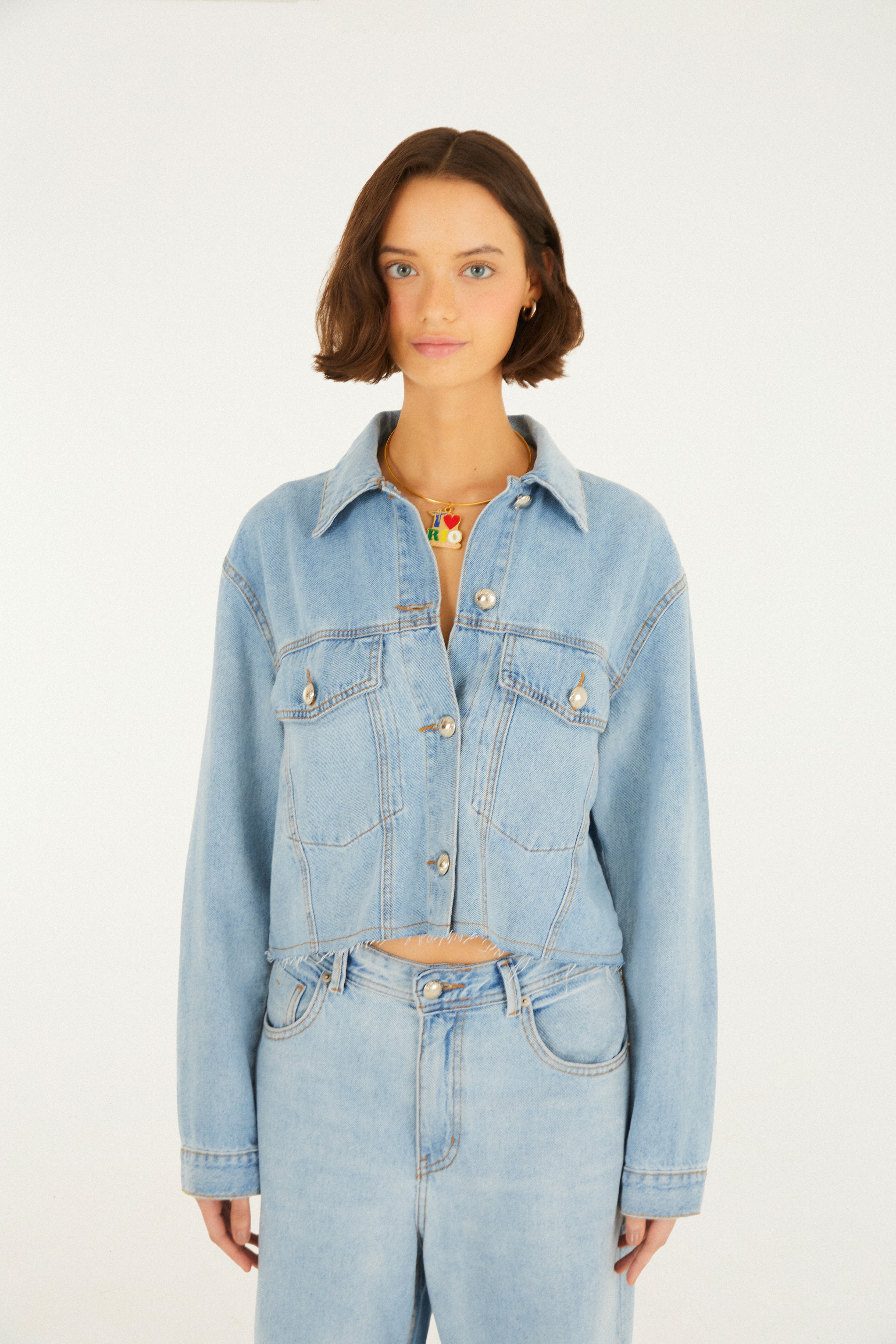 Jaqueta Jeans Cropped