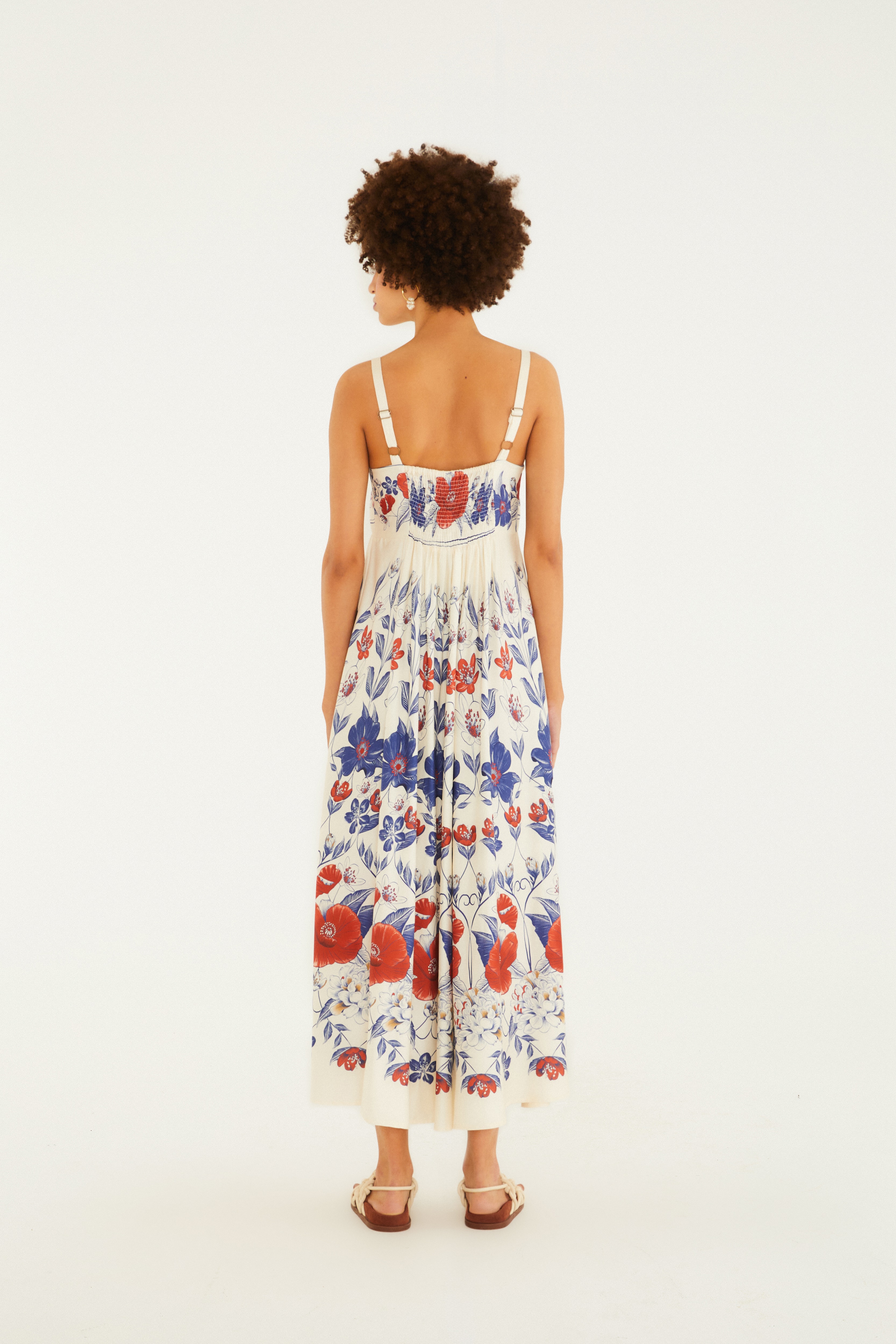 Vestido Longo Estampado Floral Lina