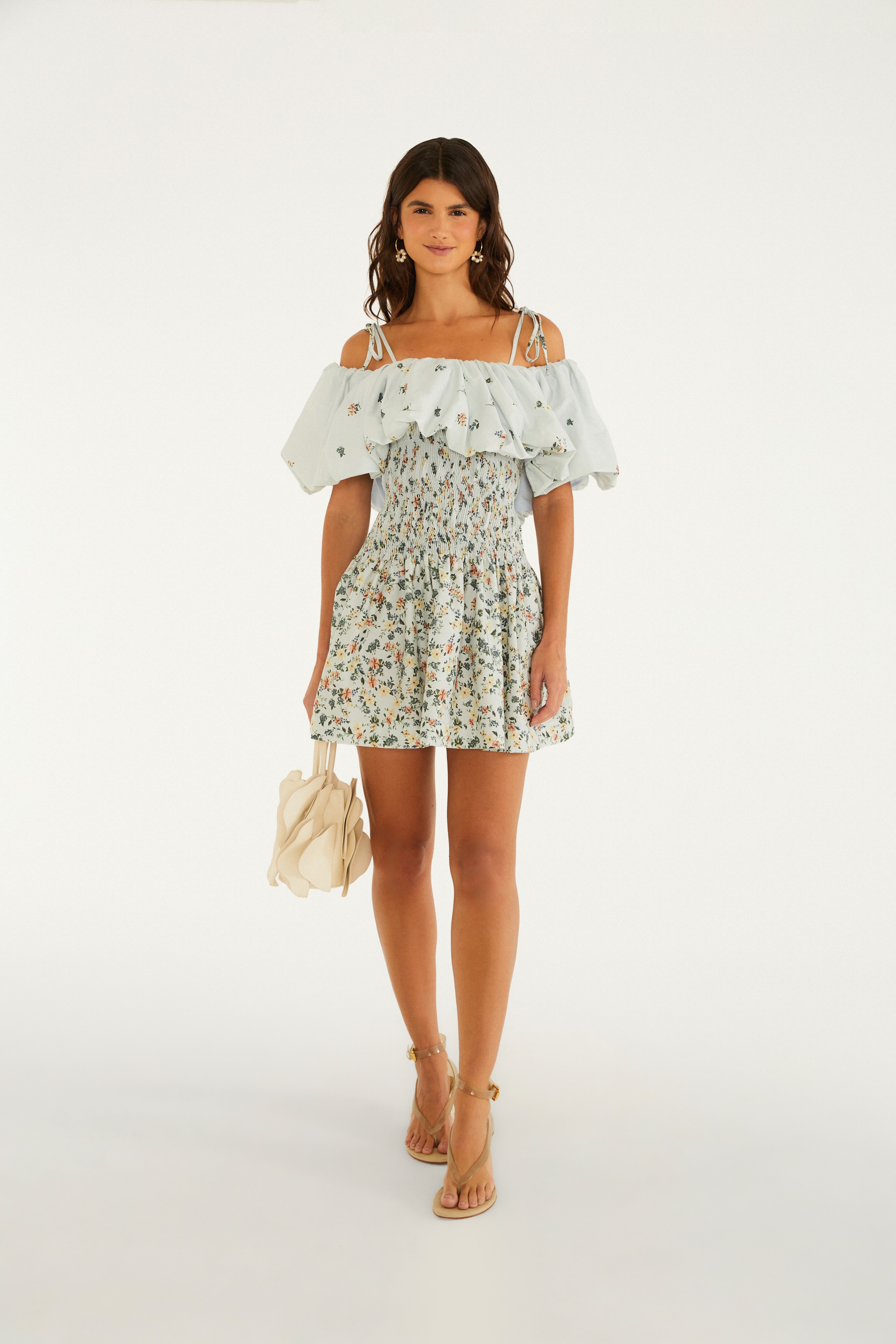 Vestido Curto Estampado Floral Do Campo