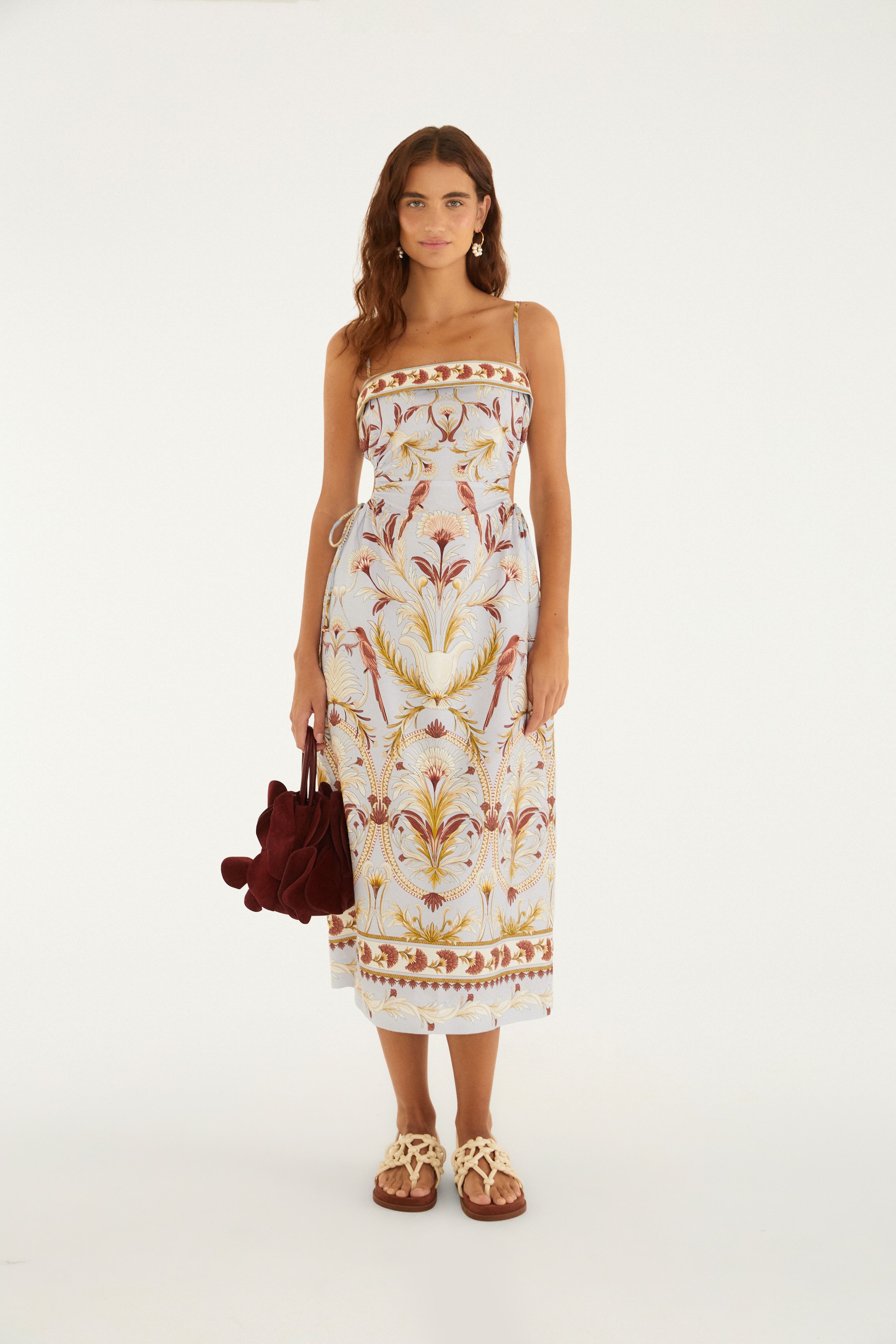Vestido Midi Estampado Jardim Louise