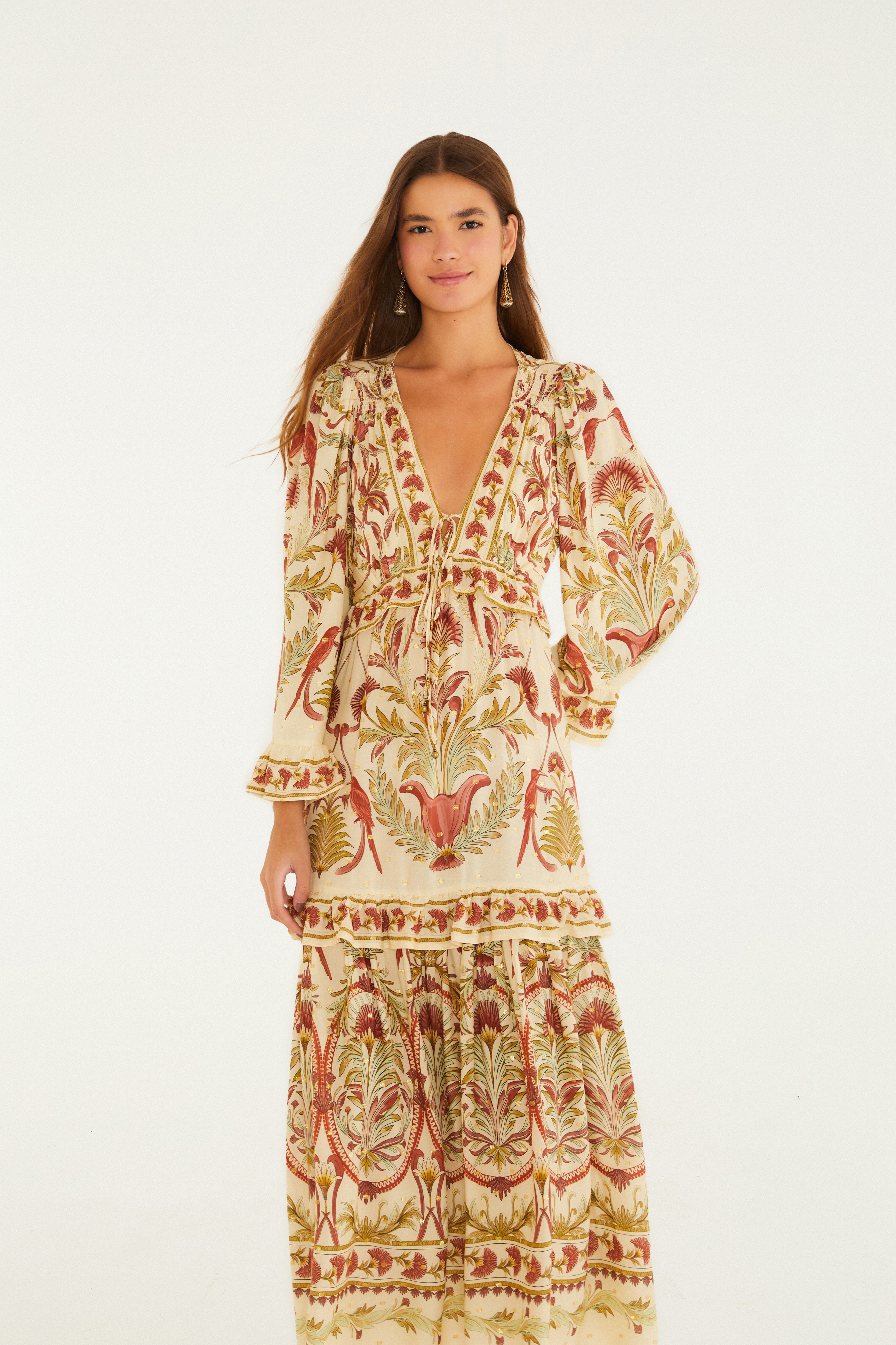 Vestido Estampado Jardim Louise