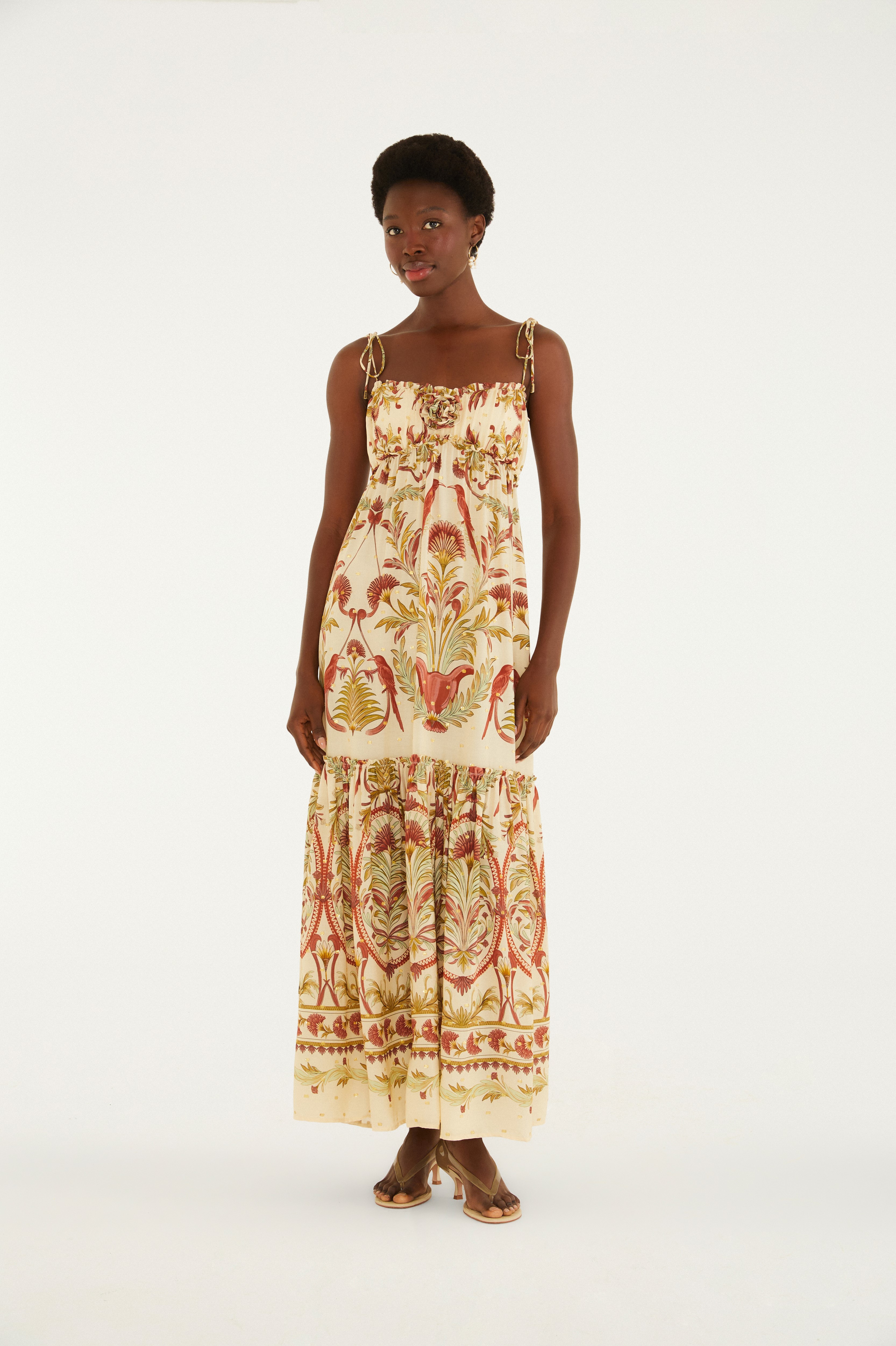 Vestido Longo Estampado Jardim Louise