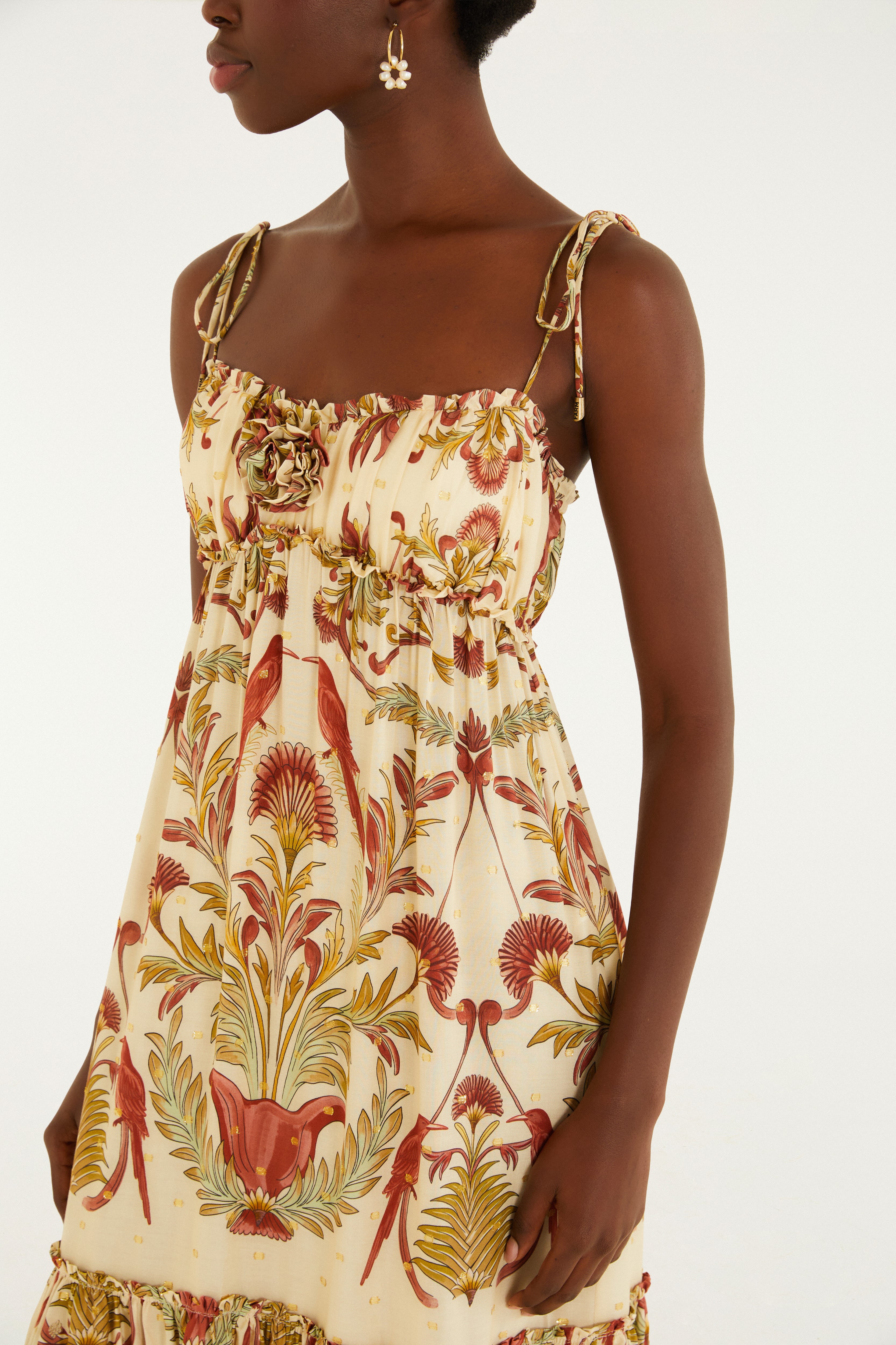 Vestido Longo Estampado Jardim Louise