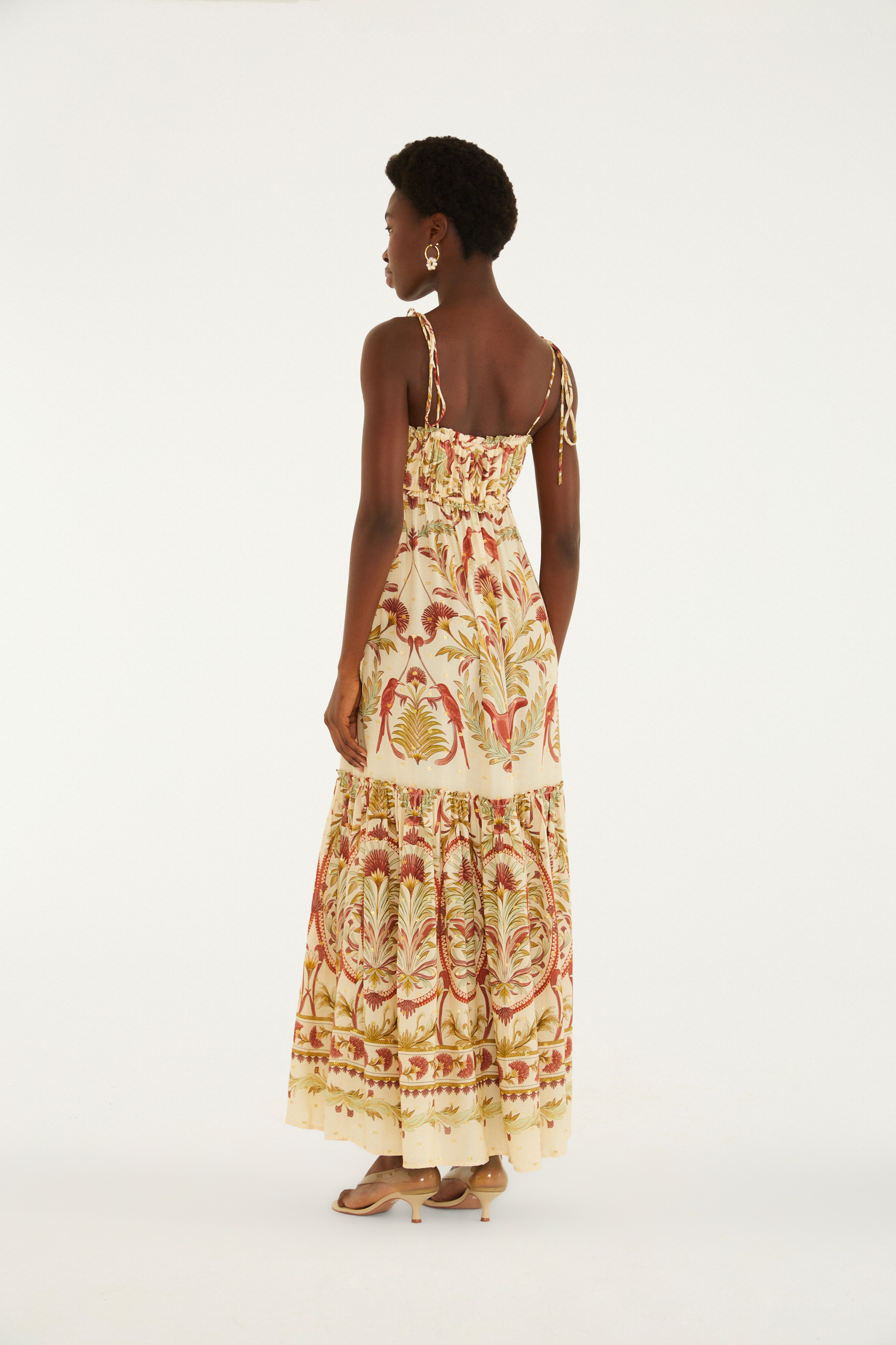 Vestido Longo Estampado Jardim Louise