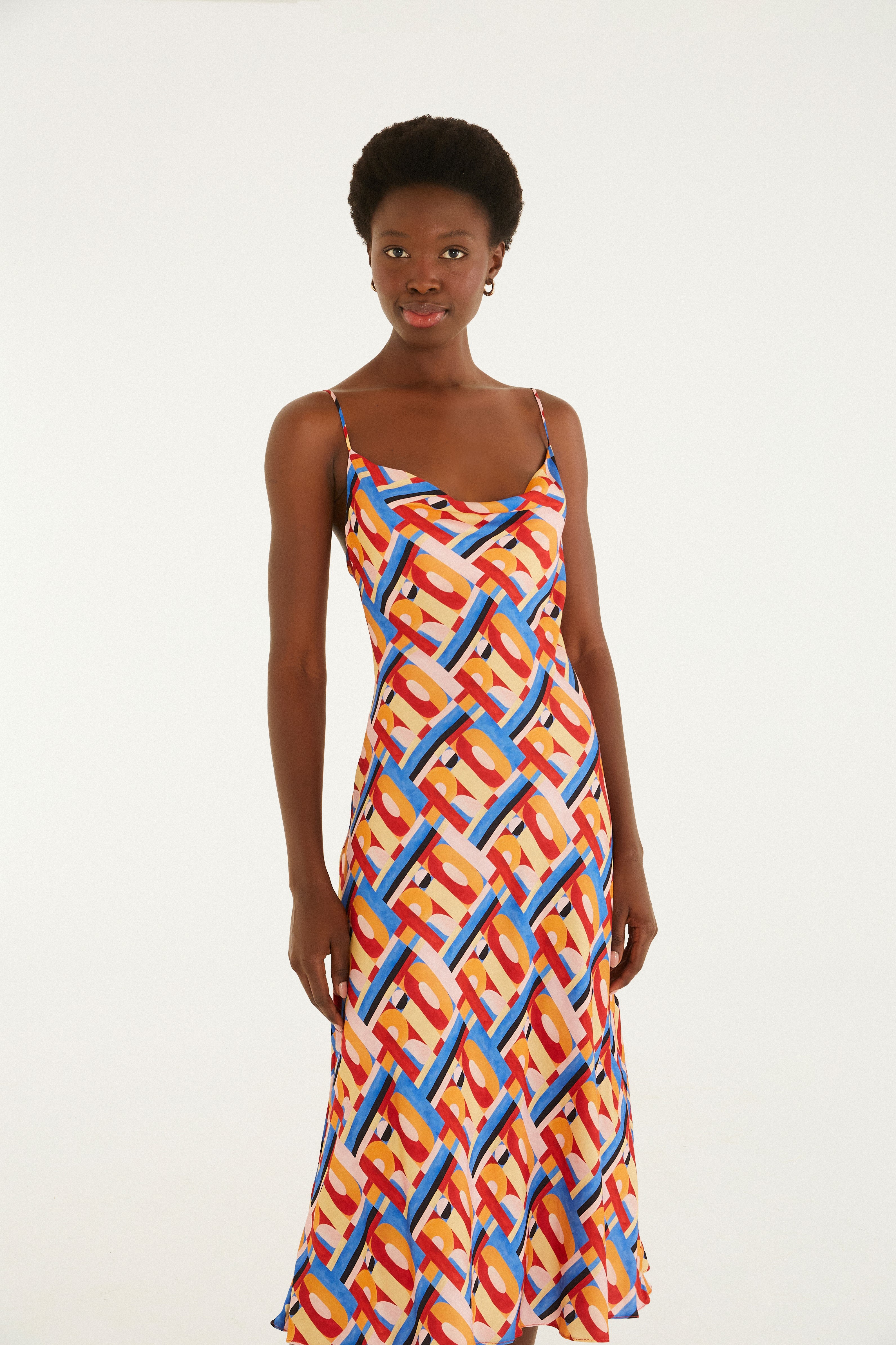 Vestido Cropped Estampado Rio Gráfico