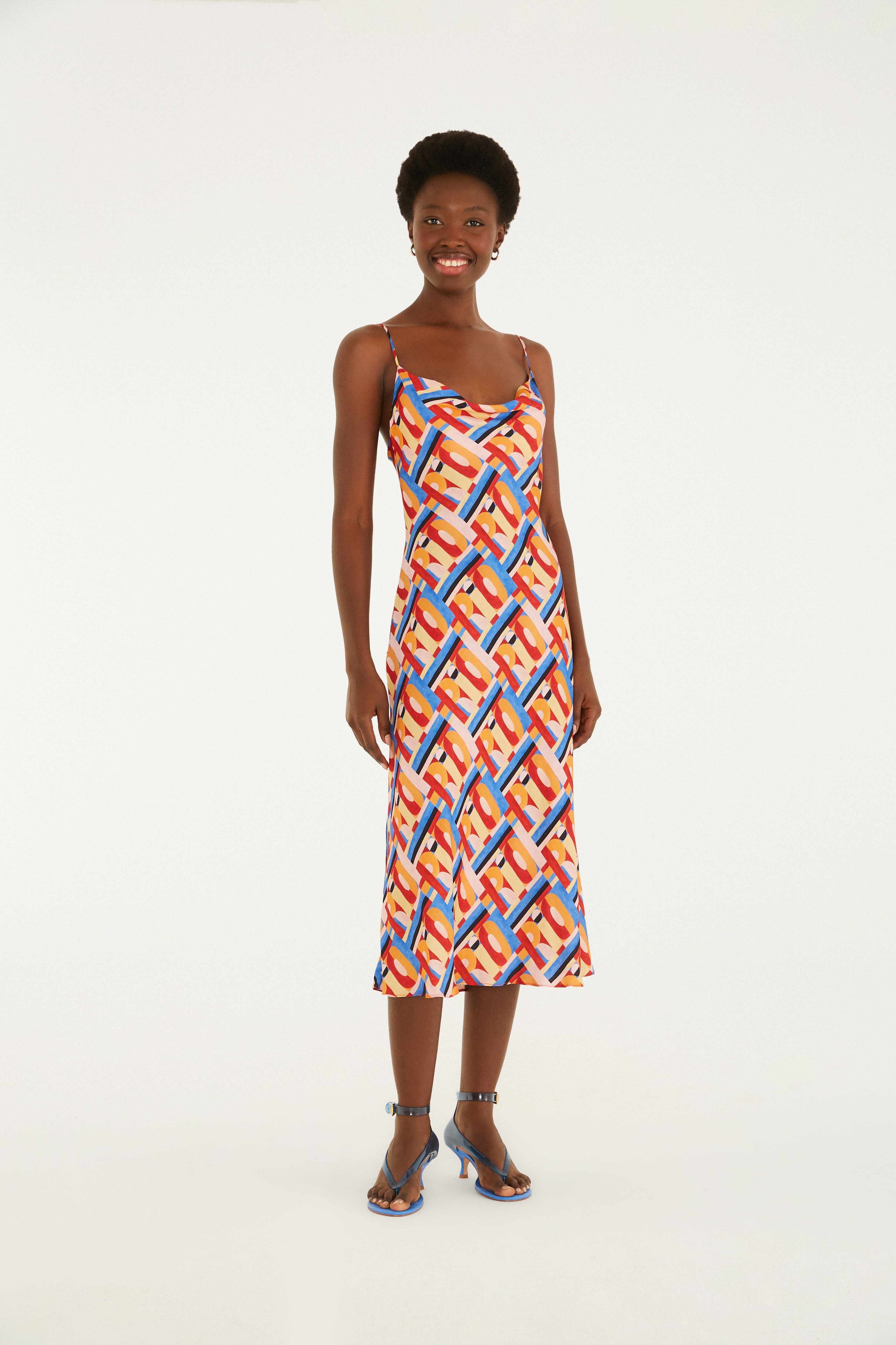 Vestido Cropped Estampado Rio Gráfico
