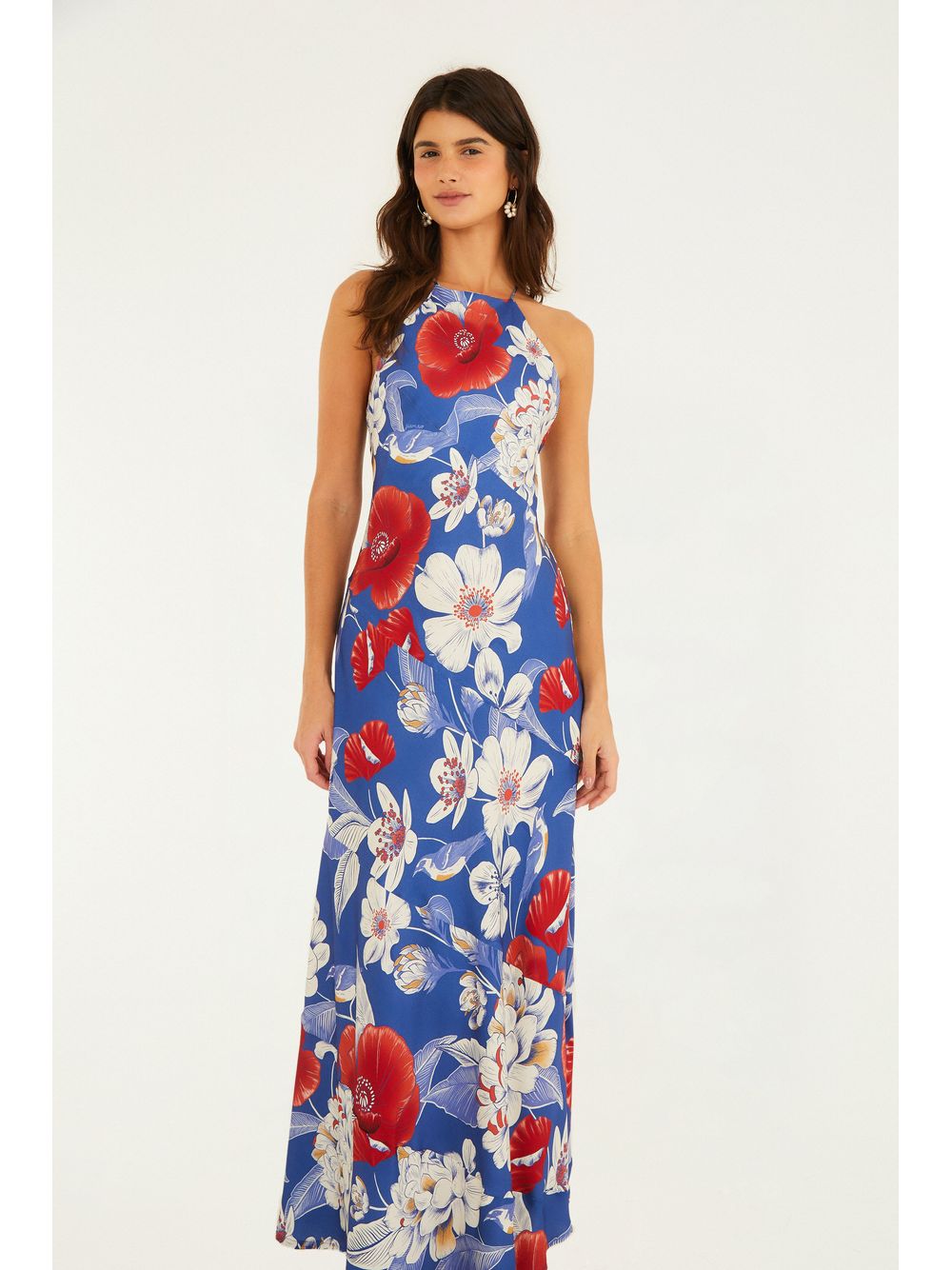 Farm — Vestido Cropped Estampado Floral Vera