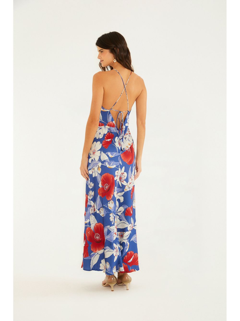 Farm — Vestido Cropped Estampado Floral Vera
