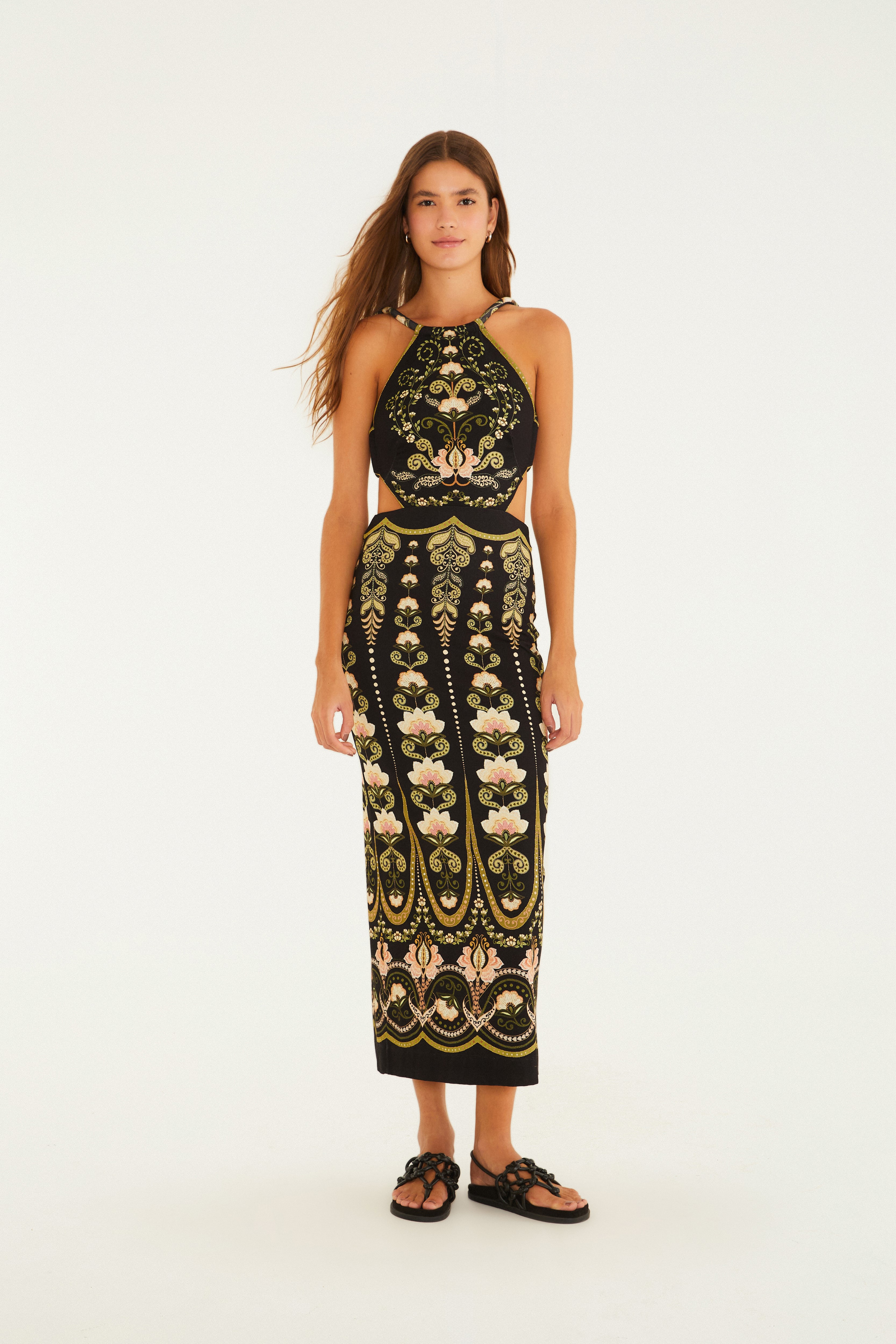 Vestido Midi Estampado Nikita