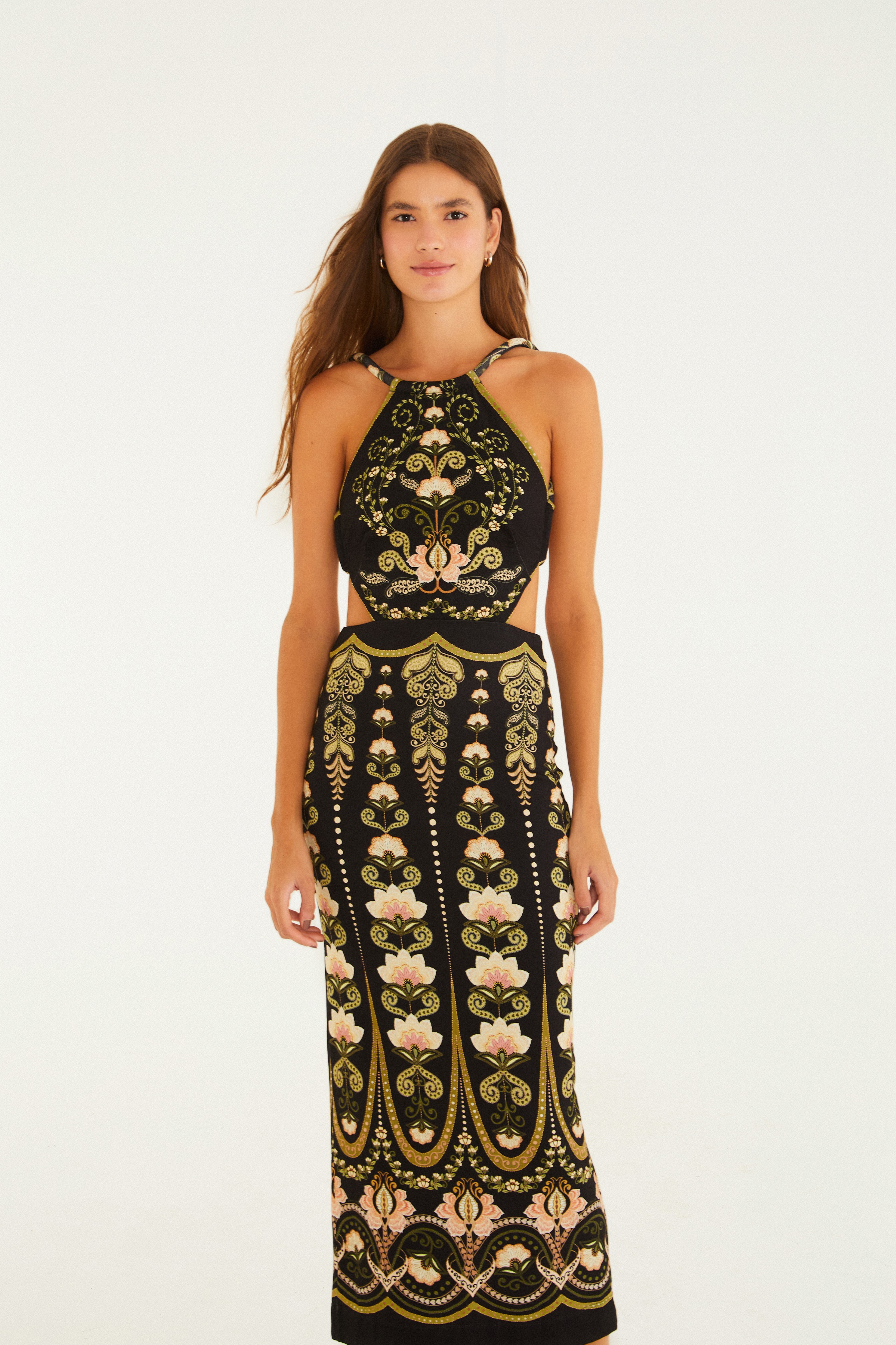 Vestido Midi Estampado Nikita