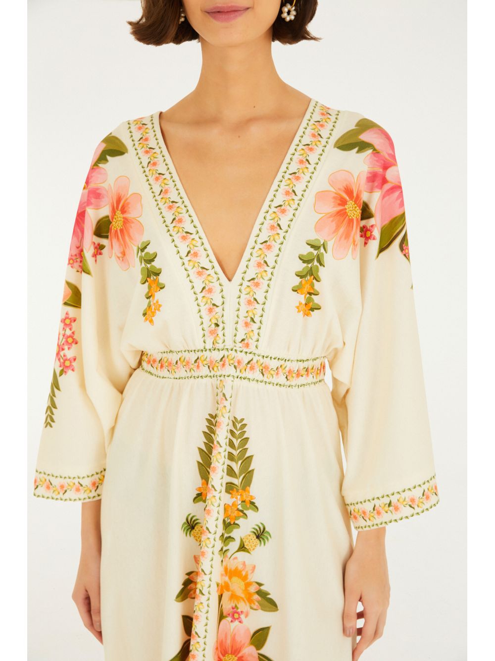 Farm — Vestido Cropped Estampado Carolina