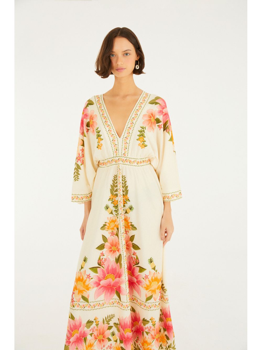Farm — Vestido Cropped Estampado Carolina