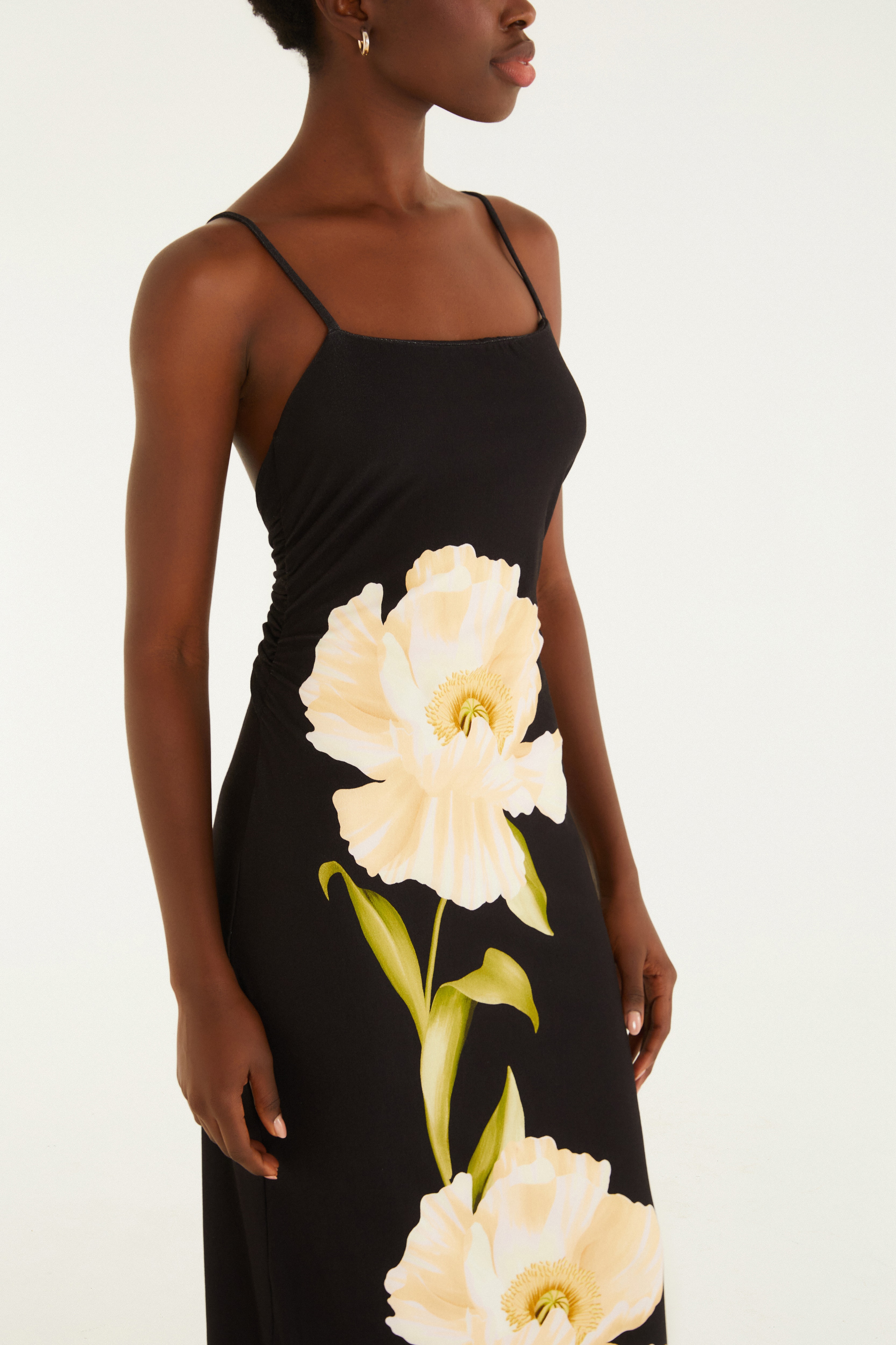 Vestido Midi Estampado Papoula