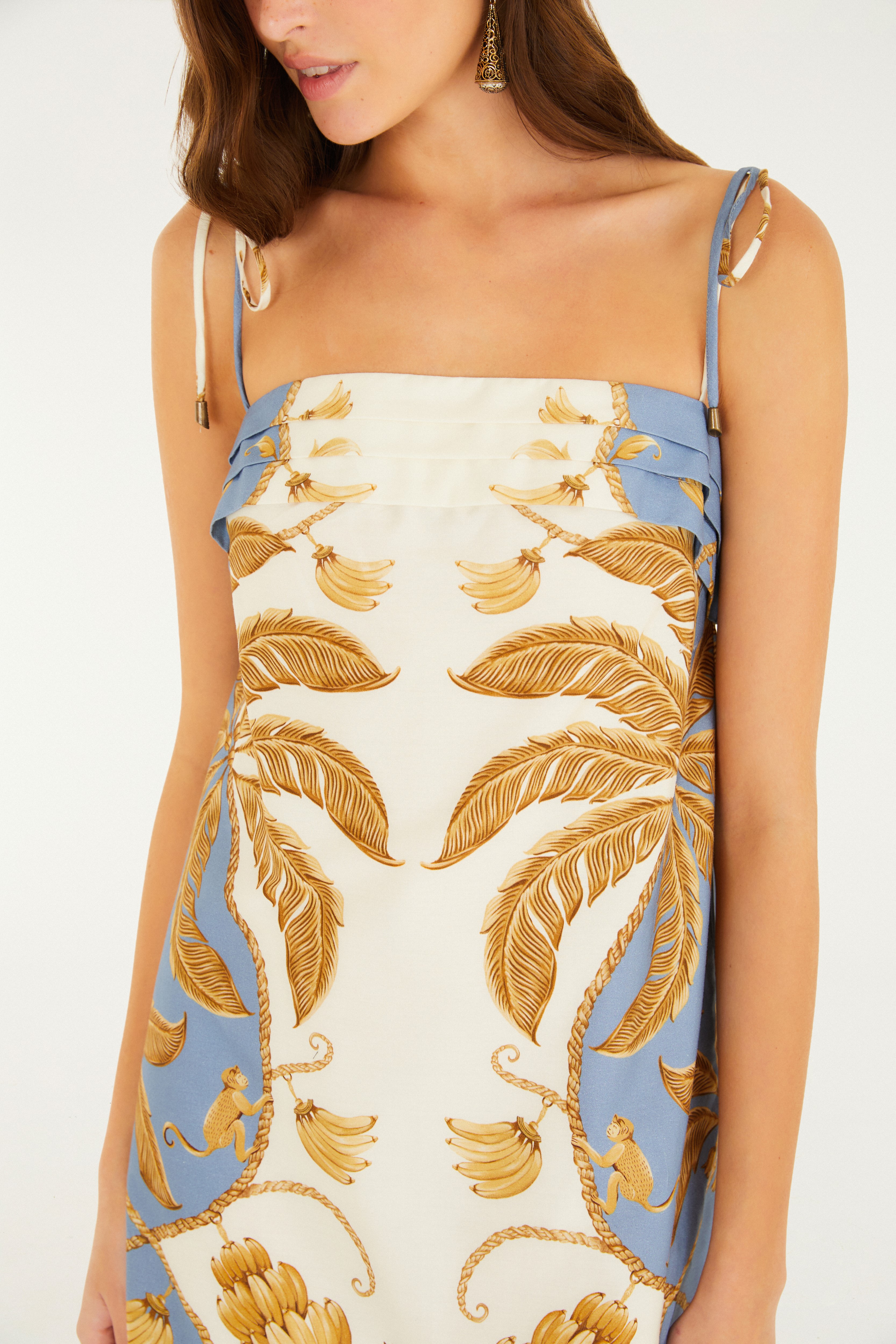 Vestido Curto Estampado Ourinho Tropical
