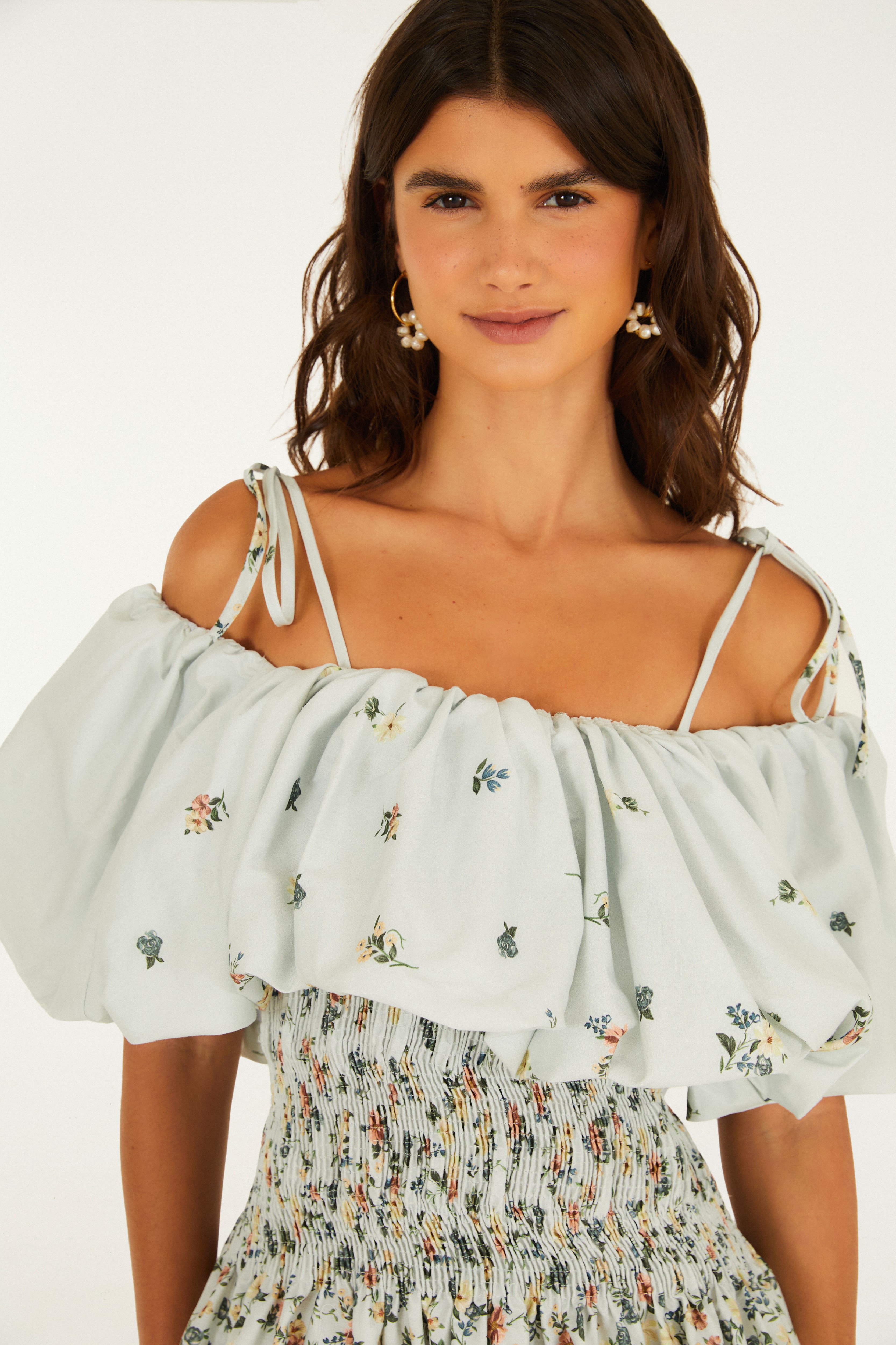 Vestido Curto Estampado Floral Do Campo