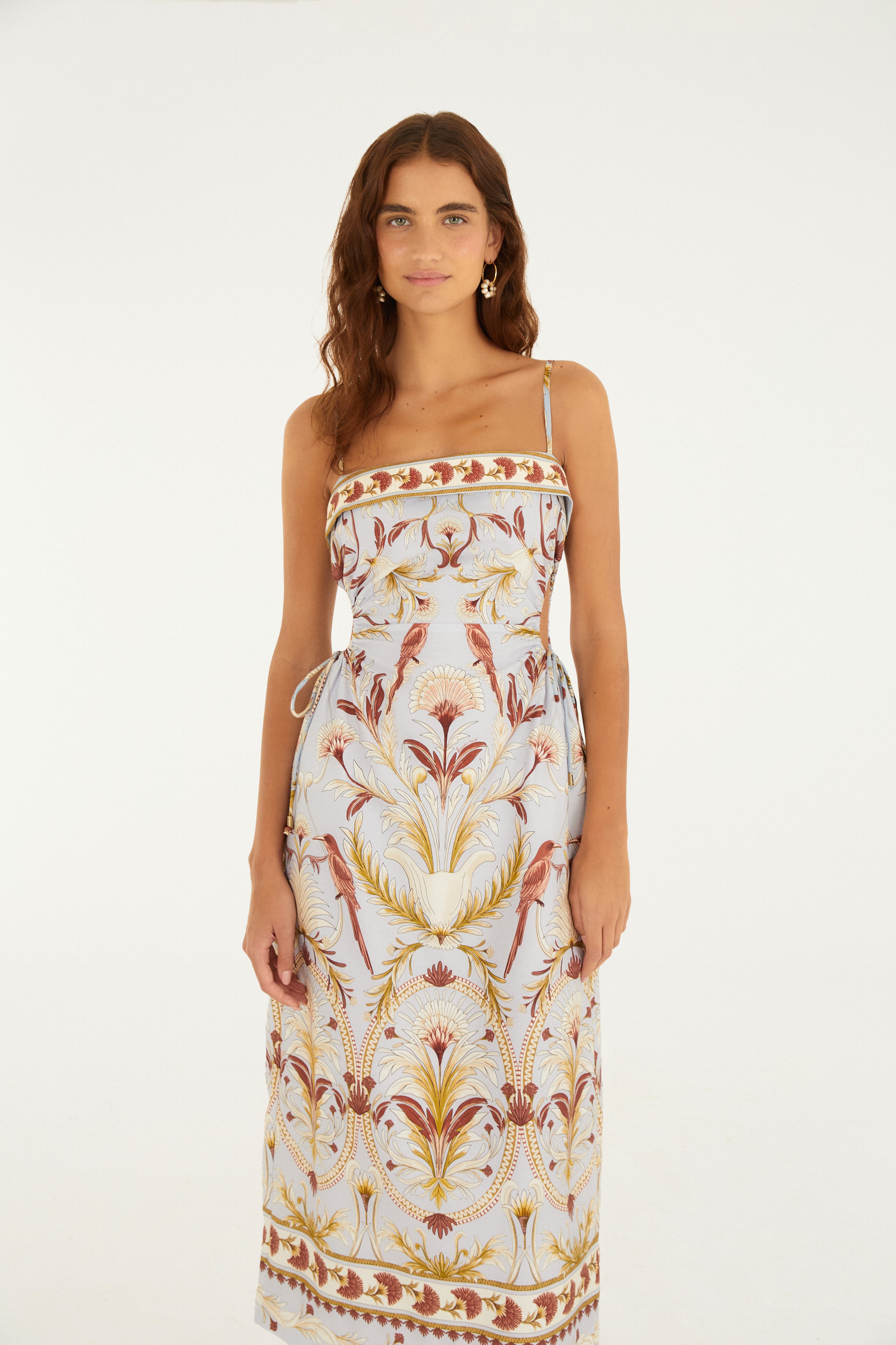 Vestido Midi Estampado Jardim Louise