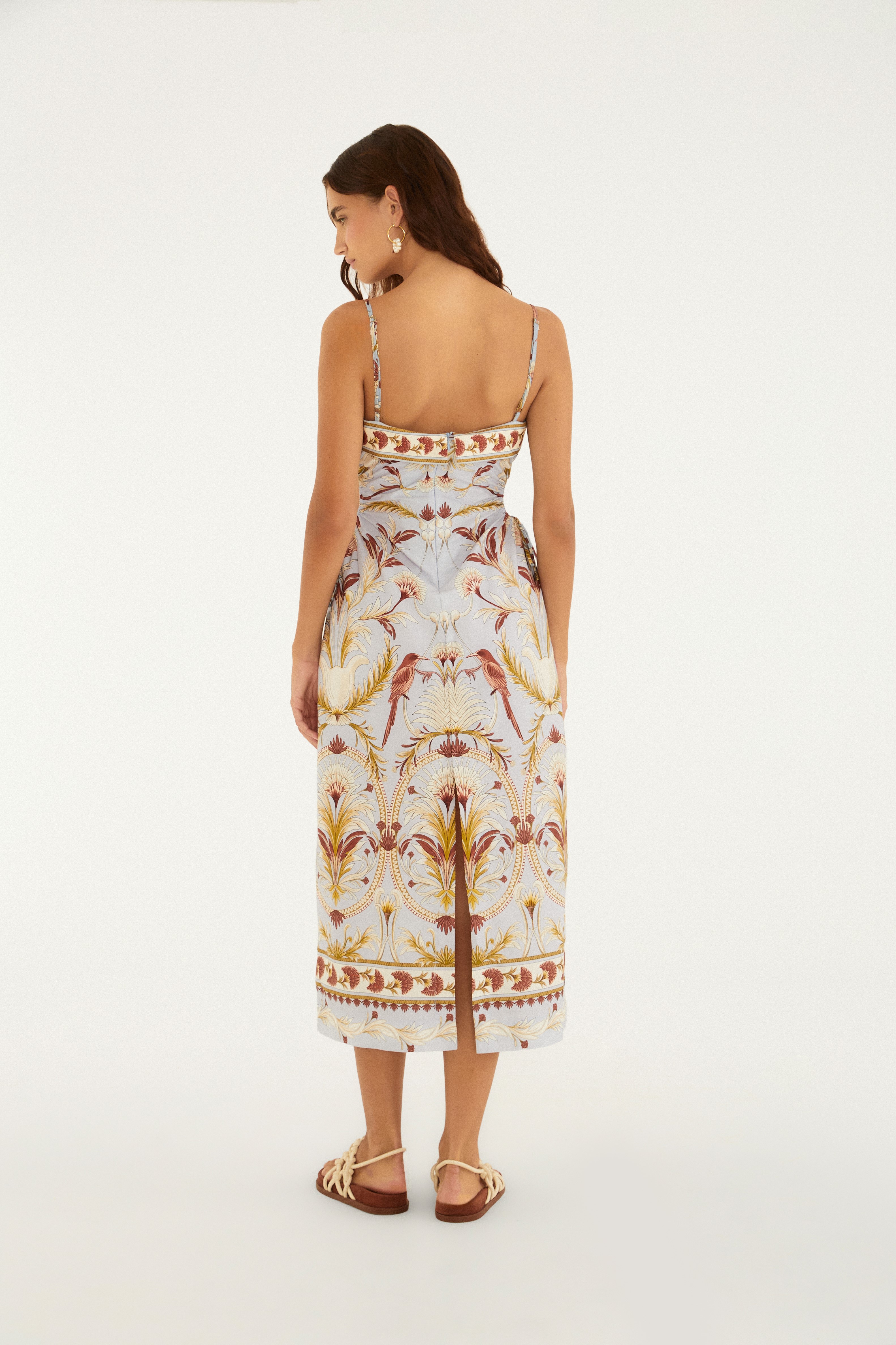 Vestido Midi Estampado Jardim Louise