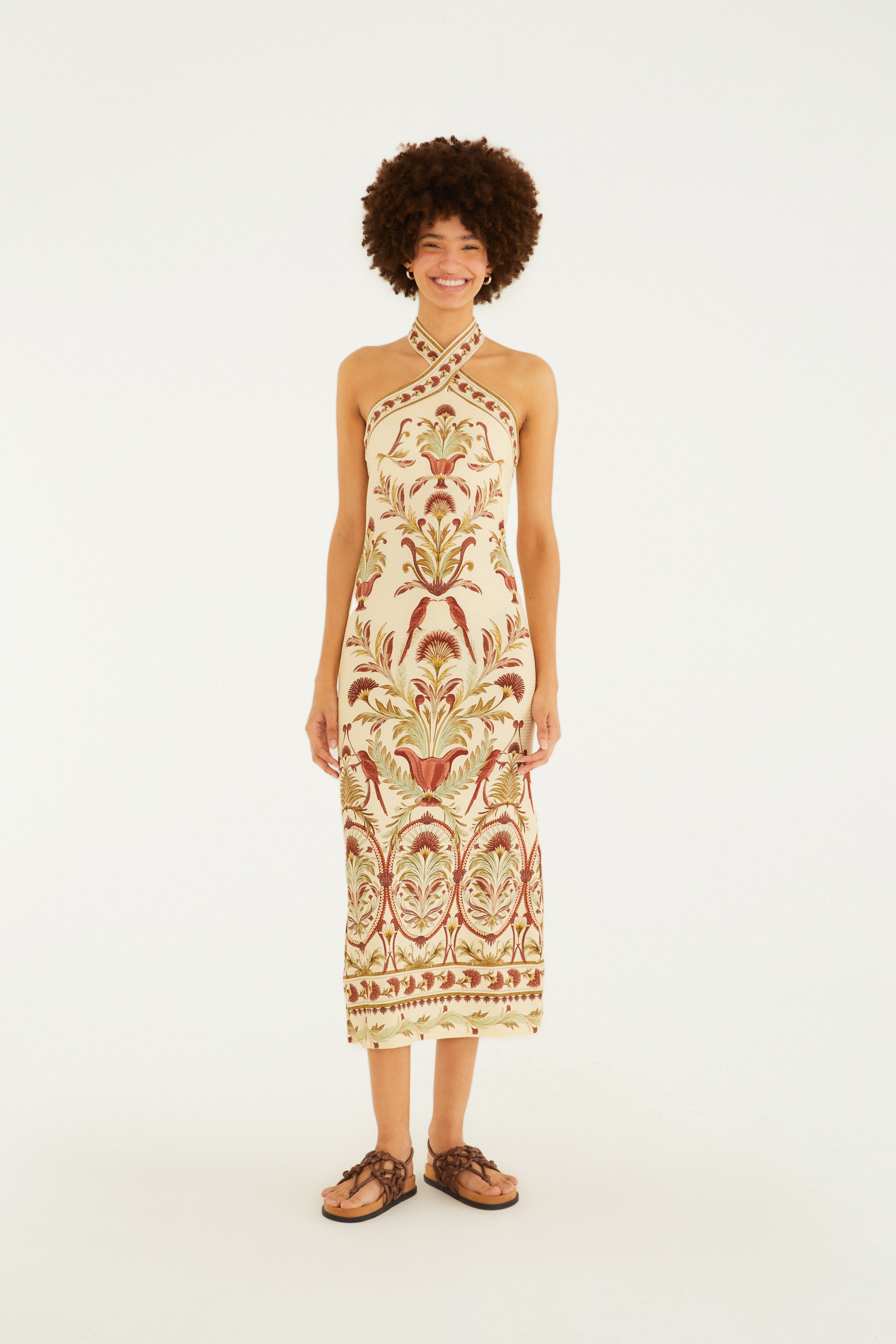 Vestido Midi Estampado Jardim Louise