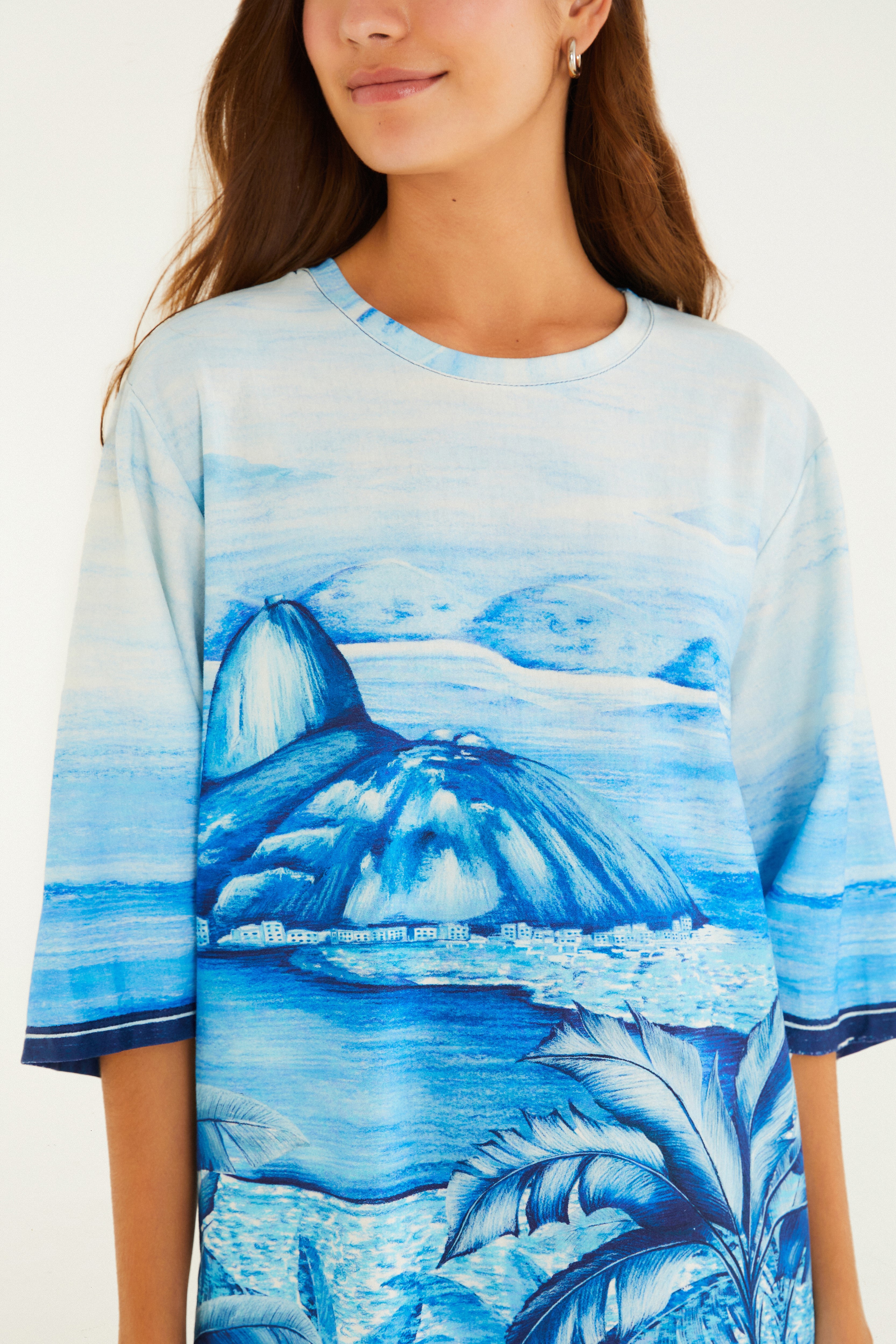 Vestido T-Shirt Big Estampado Rio Vintage
