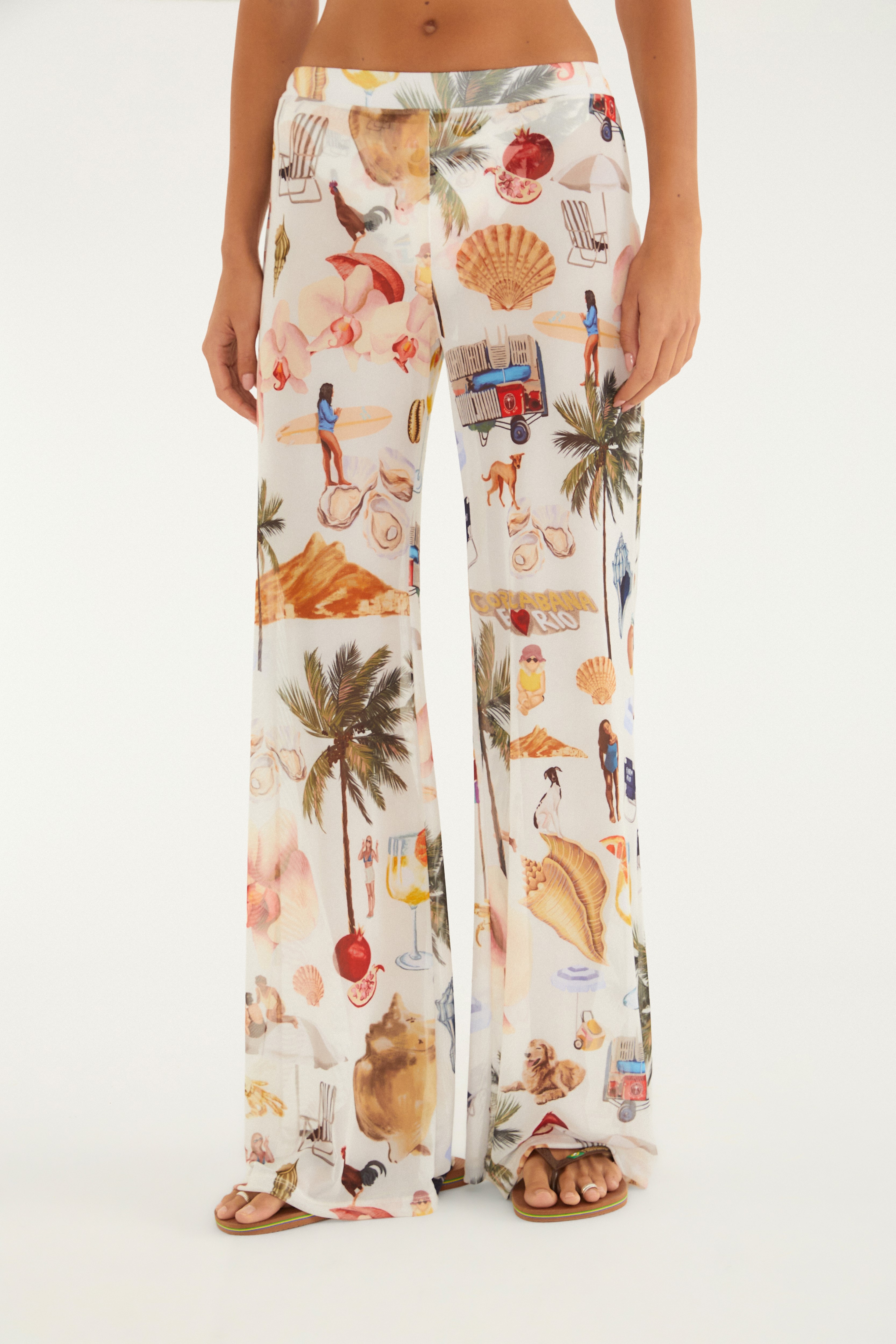 Calça Tule Estampada Colagem Carioca
