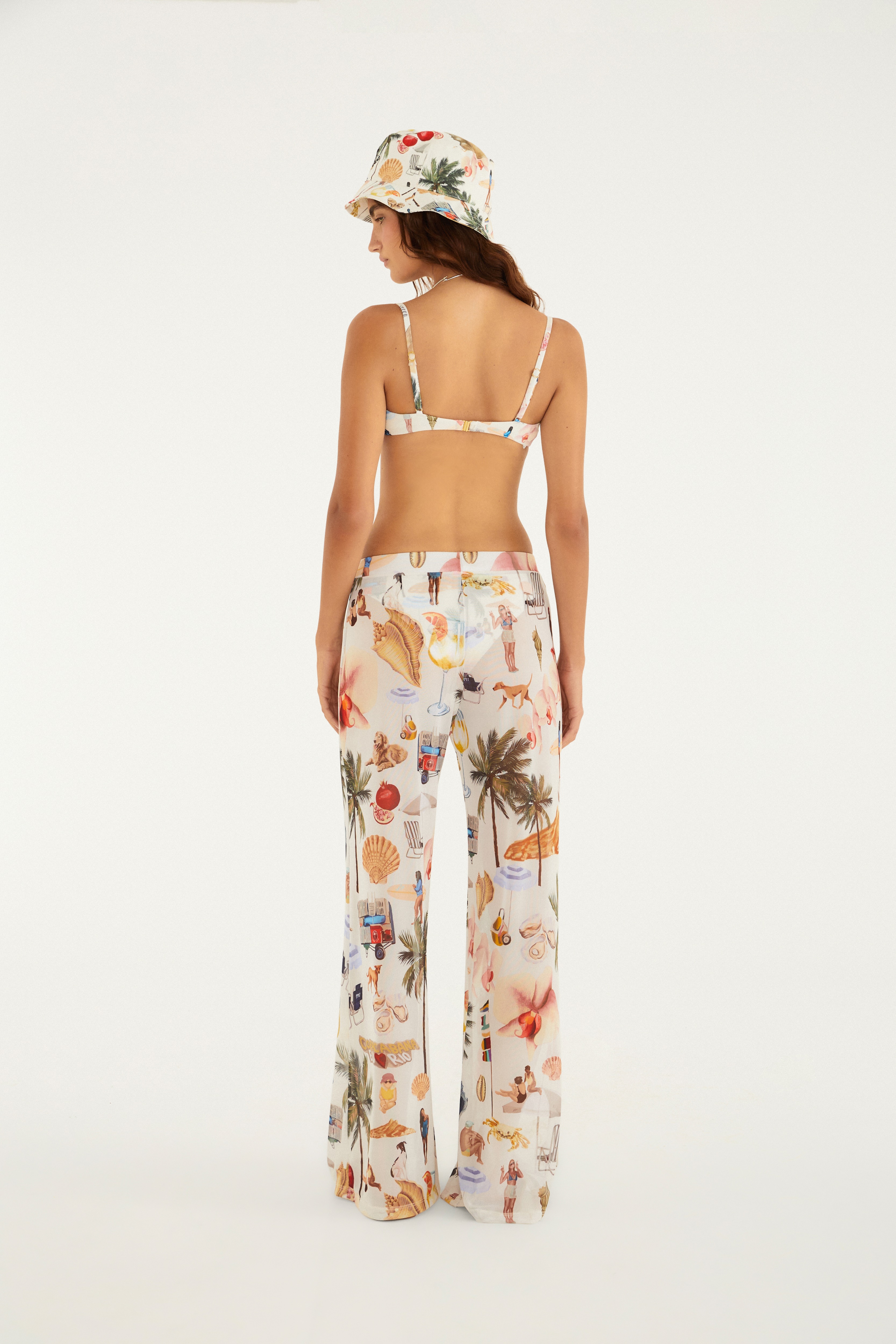Calça Tule Estampada Colagem Carioca