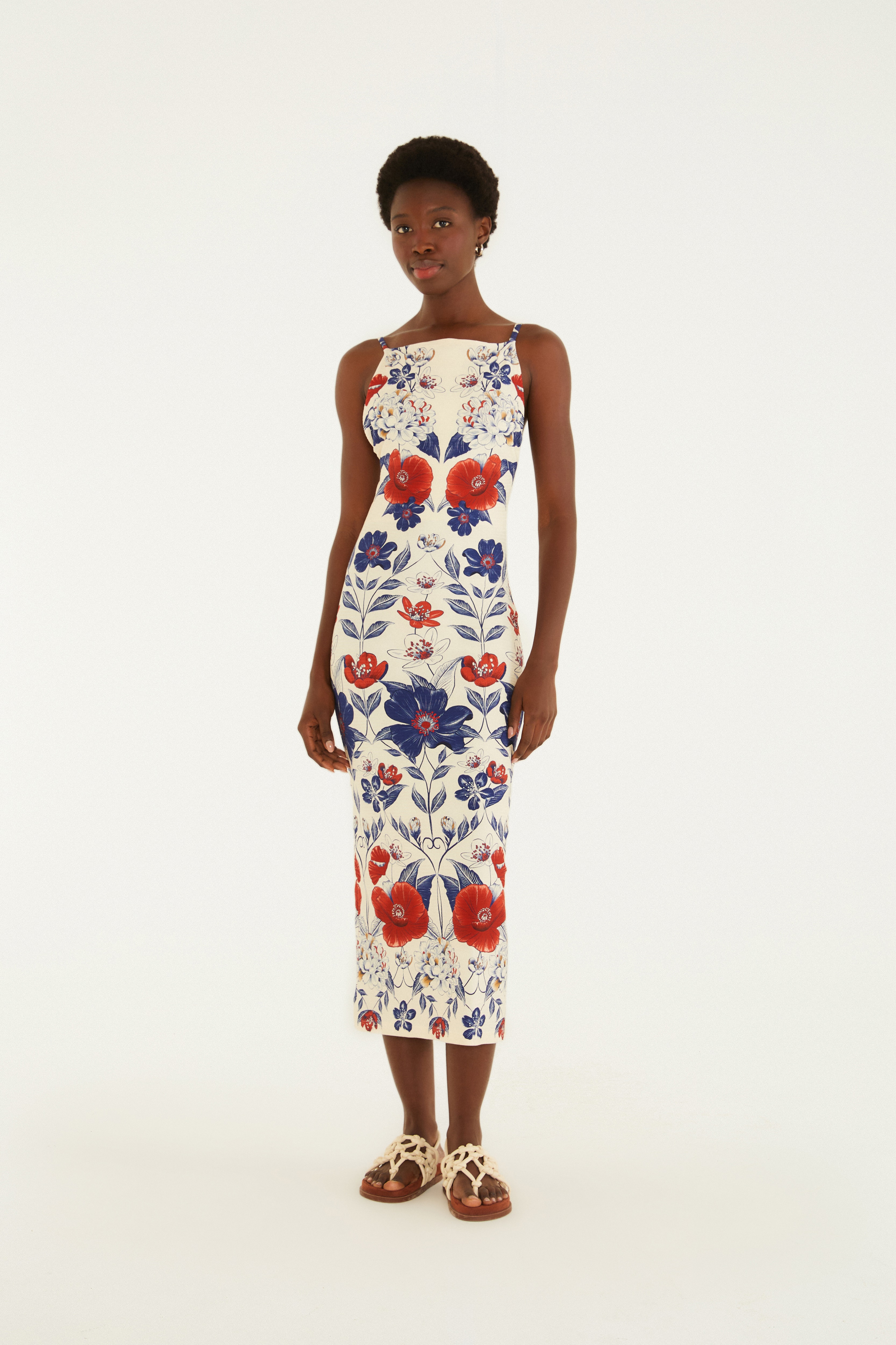 Vestido Alça Estampado Floral Lina
