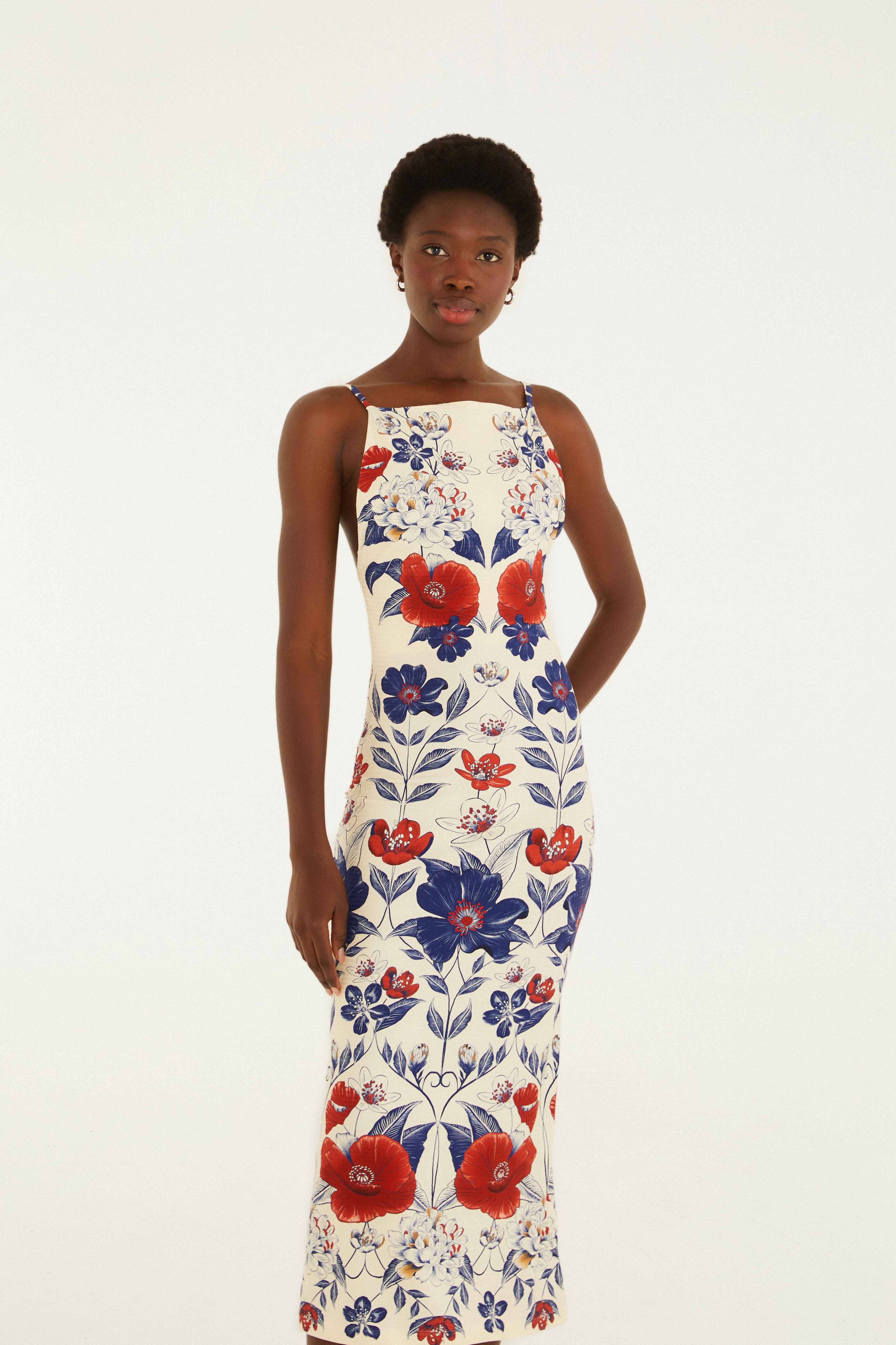 Vestido Alça Estampado Floral Lina