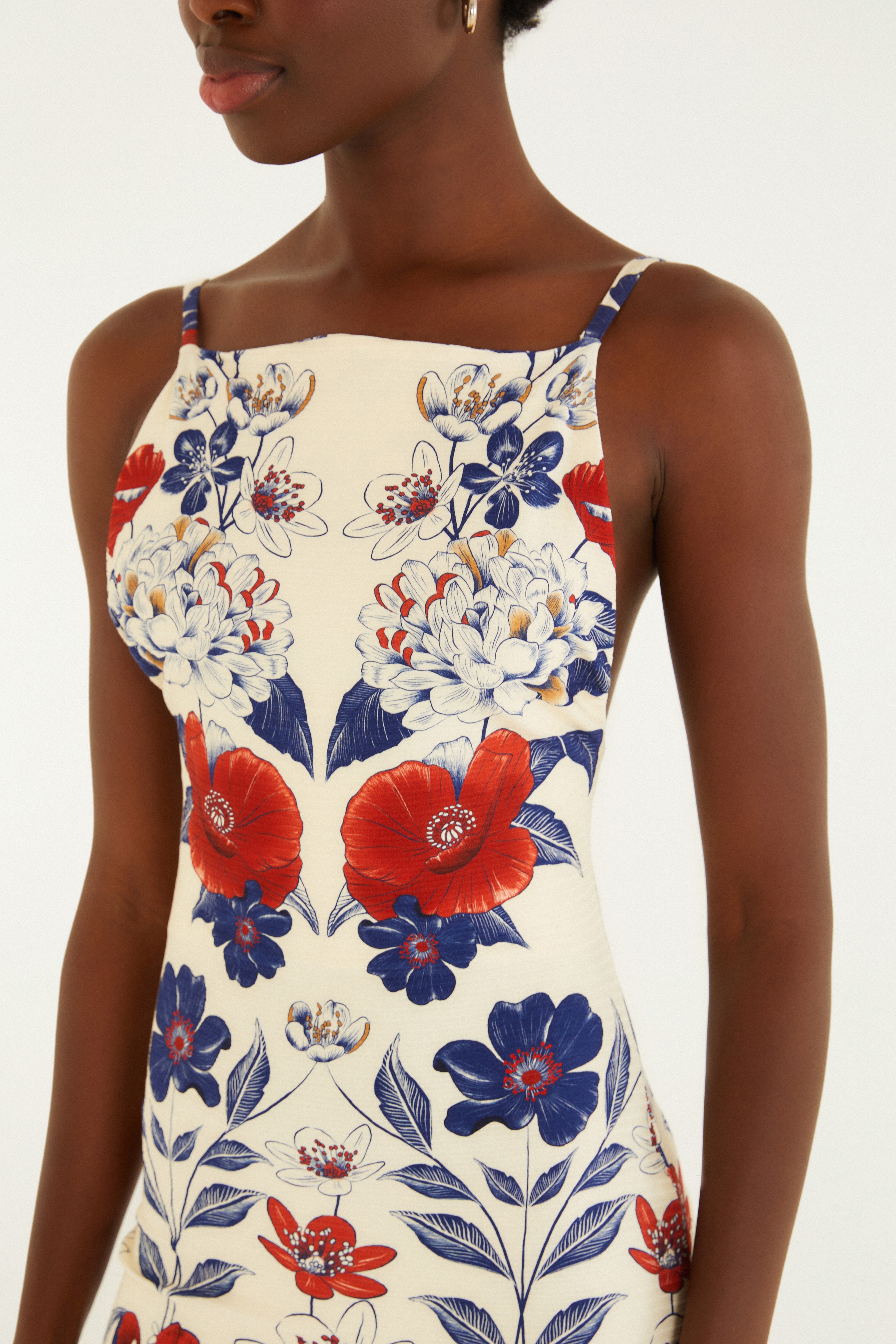 Vestido Alça Estampado Floral Lina
