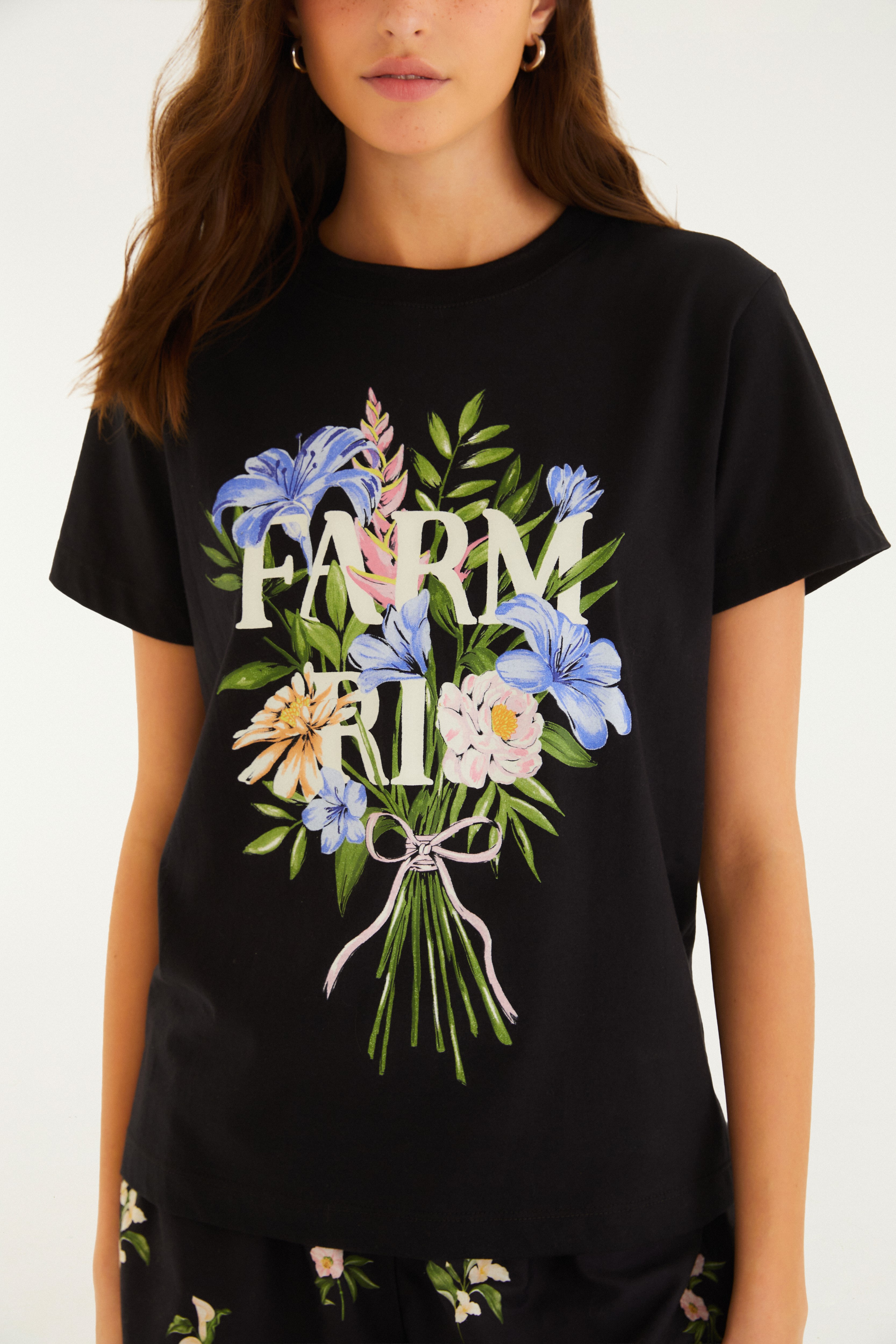 T-Shirt Fit Buquê Farm Rio