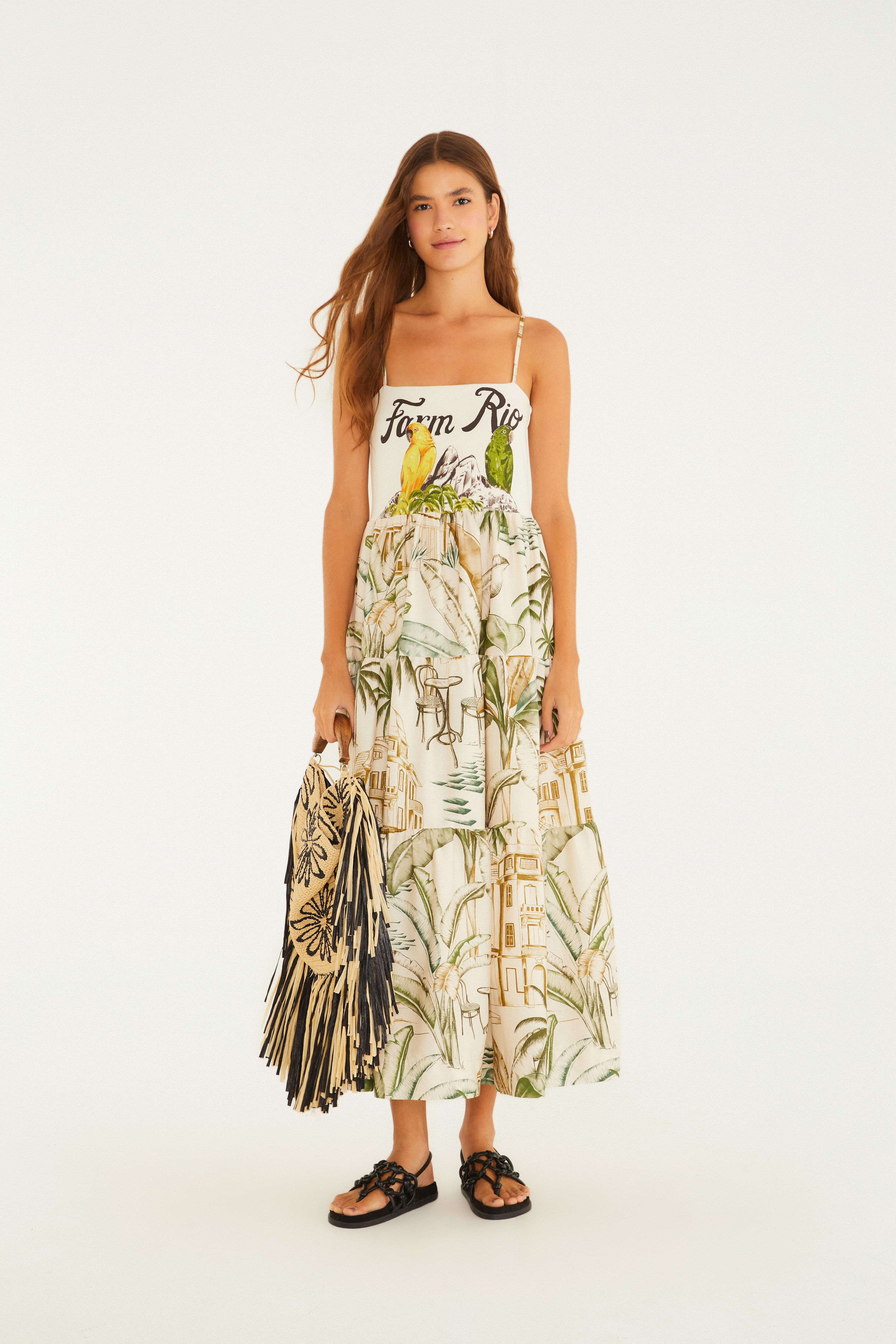 Vestido Midi Estampado Dois Irmãos