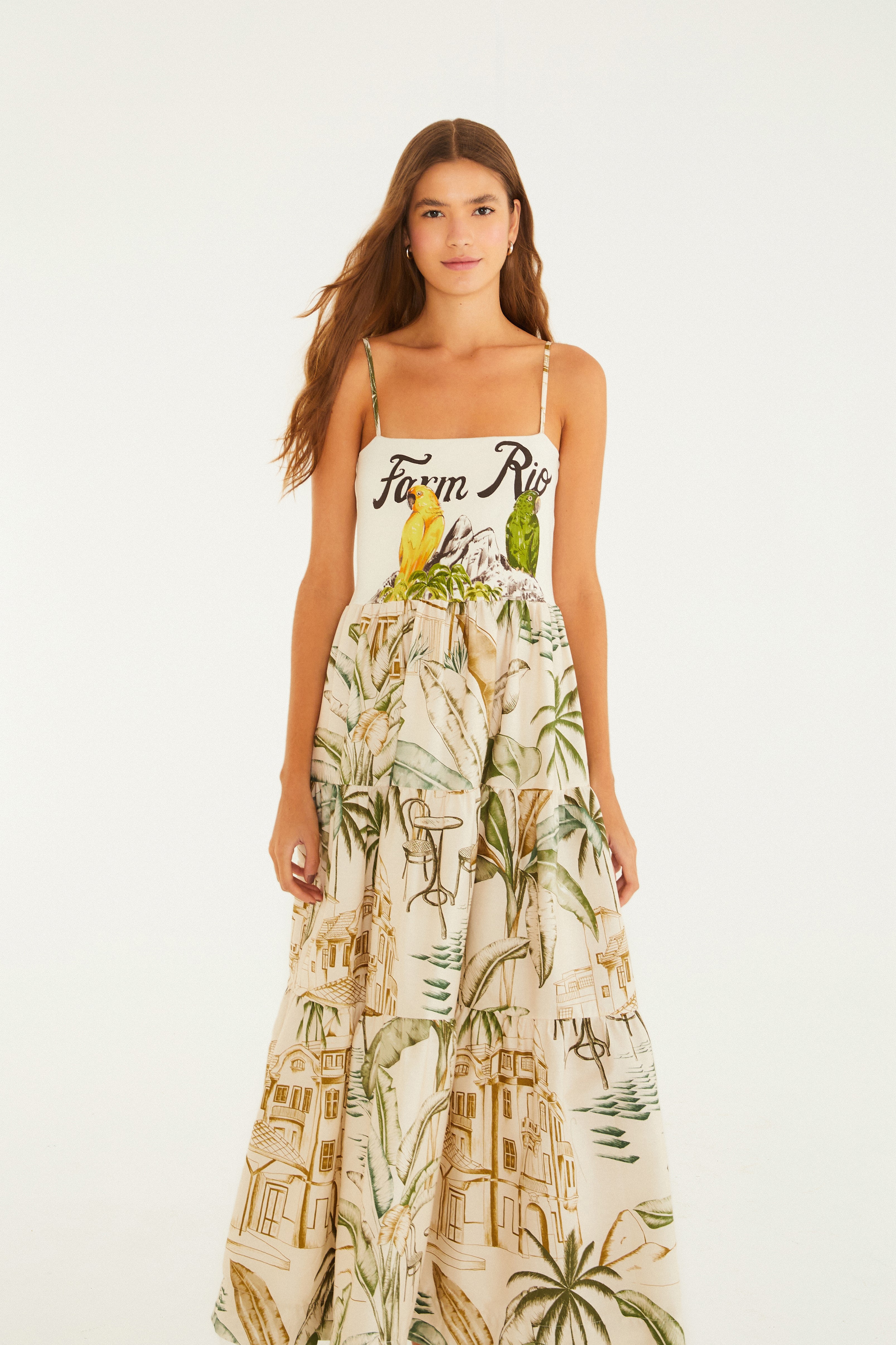 Vestido Midi Estampado Dois Irmãos