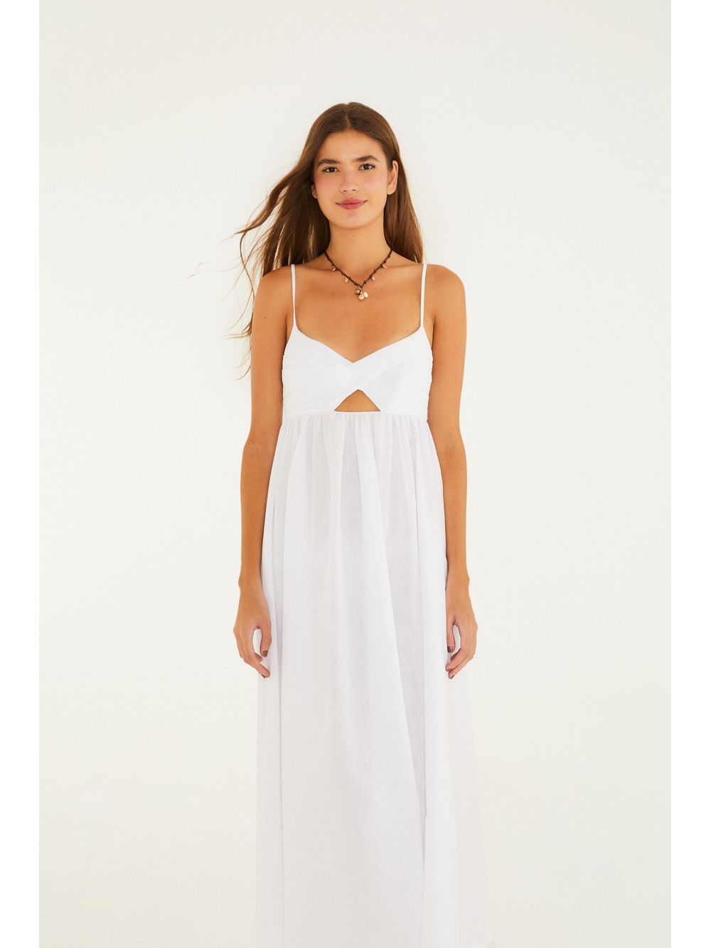 Farm — Vestido Cropped Pregas