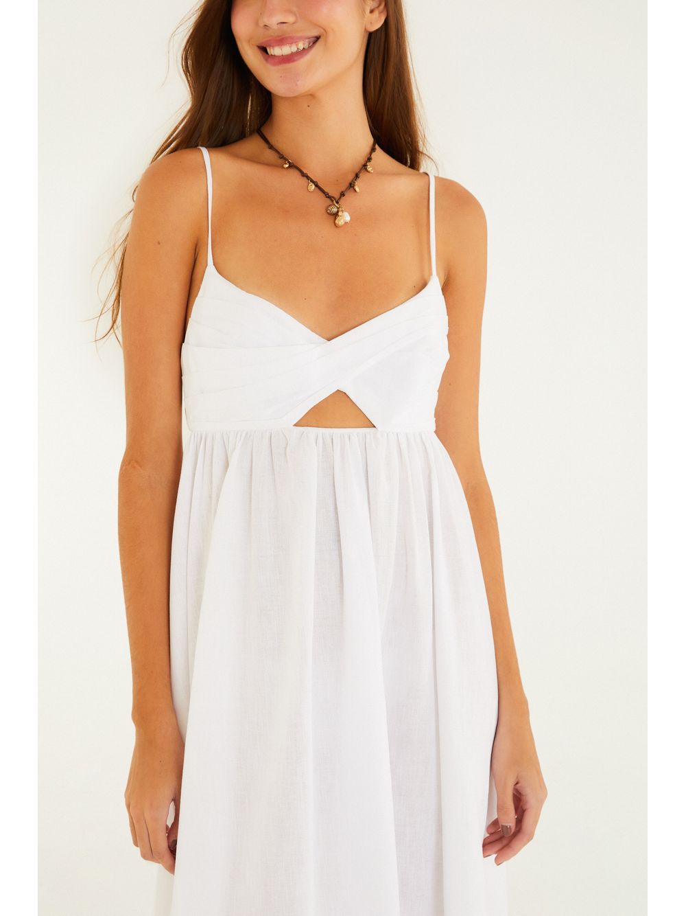 Farm — Vestido Cropped Pregas