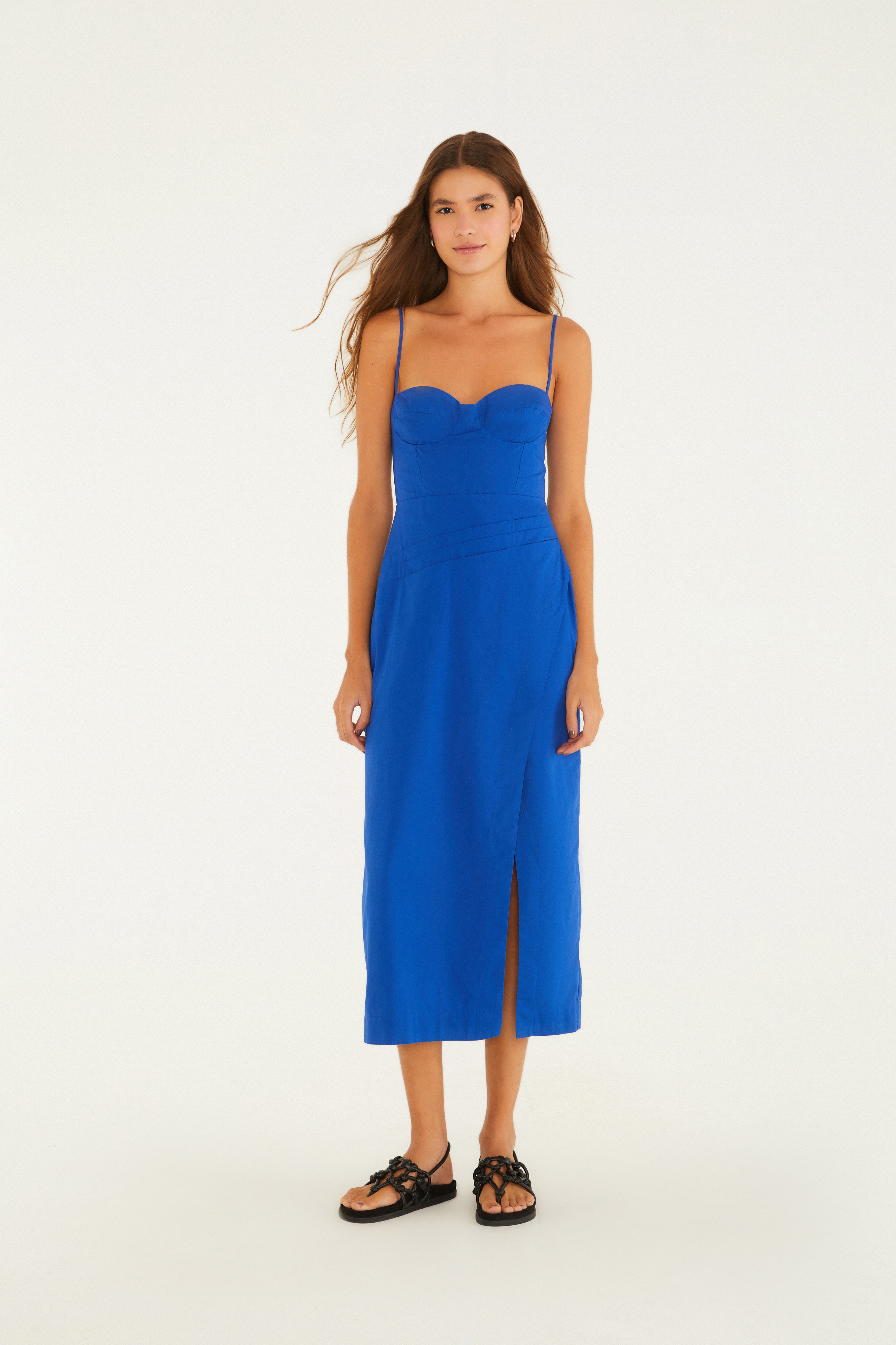 Vestido Meia Taça Pregas