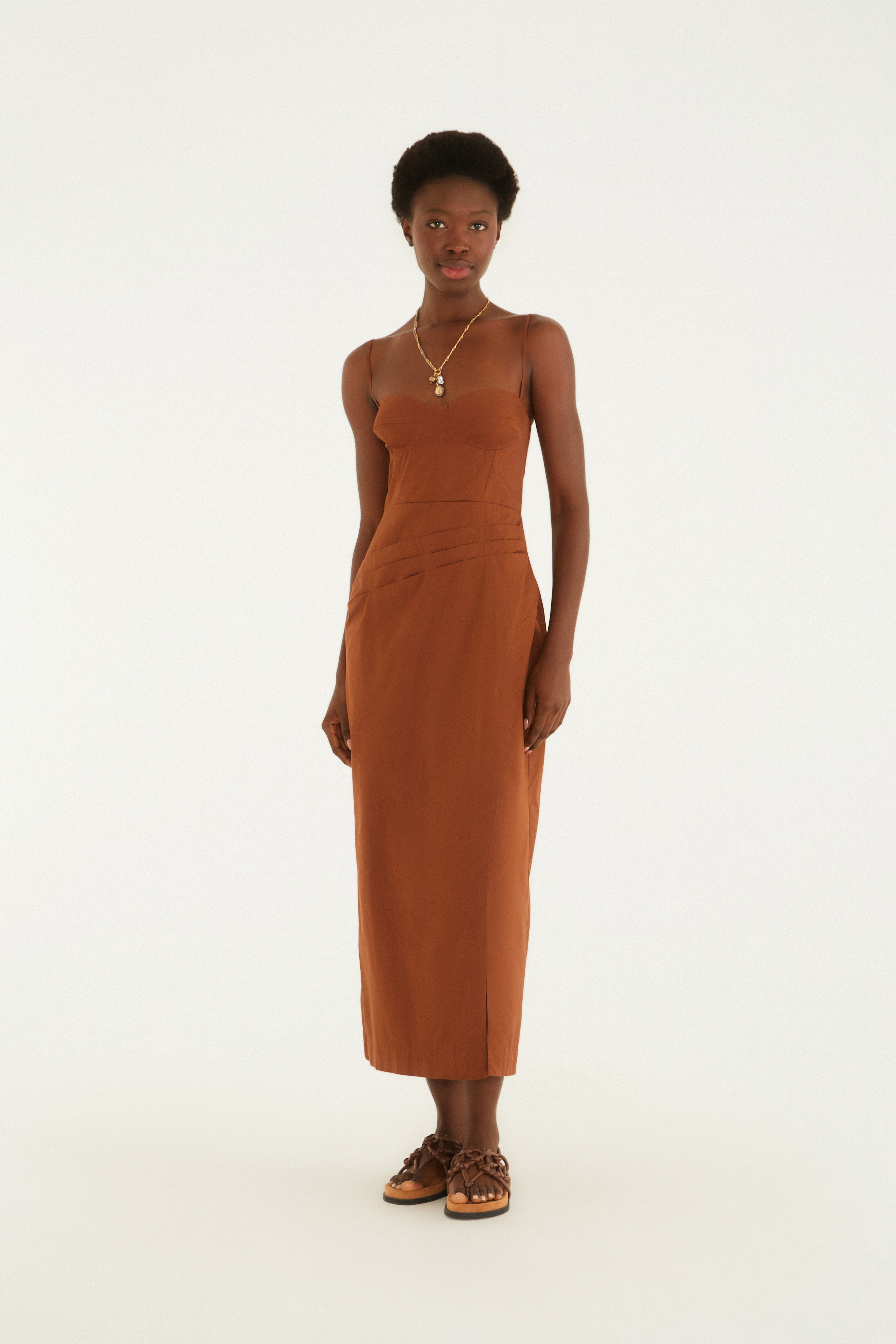 Vestido Meia Taça Pregas