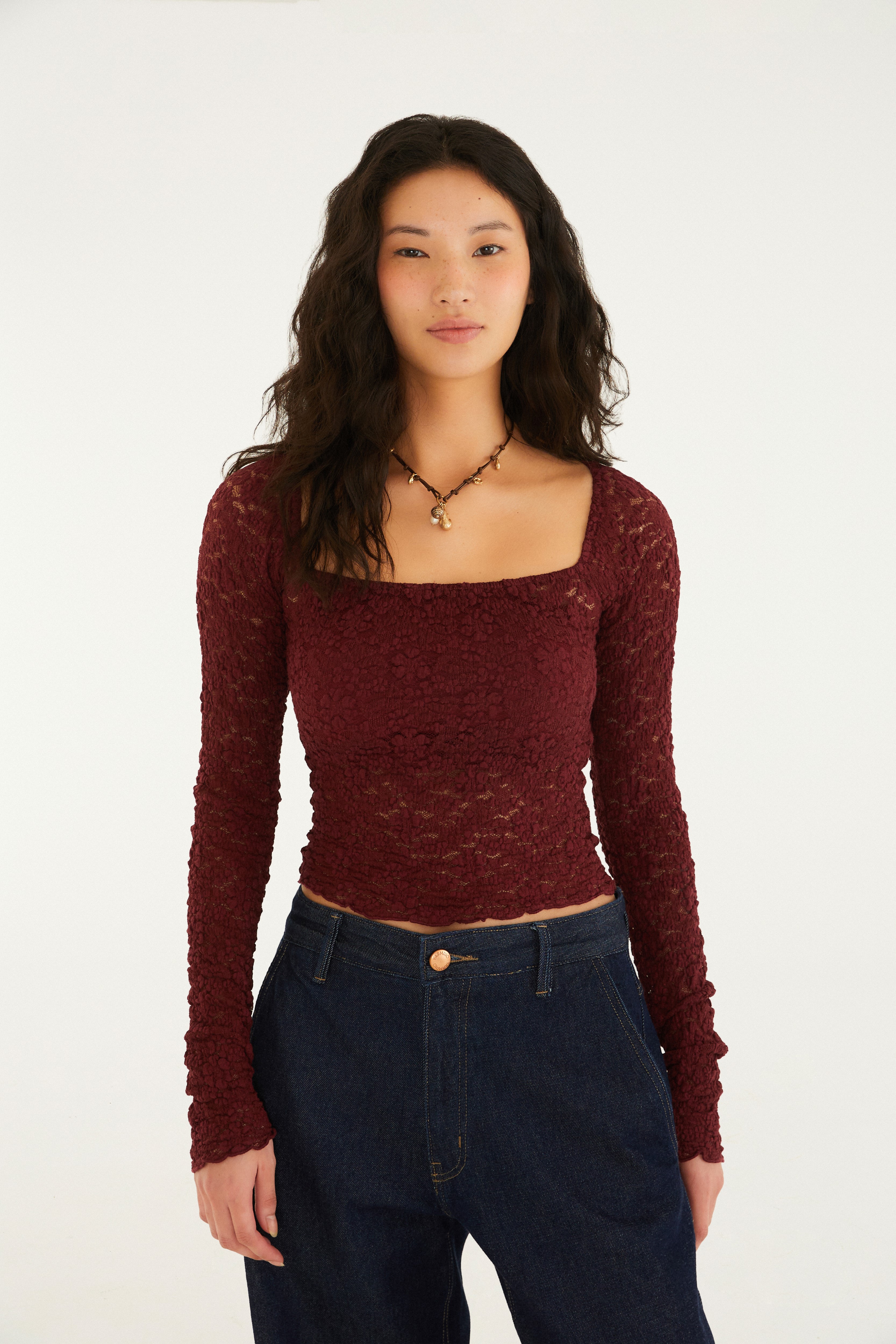 Blusa Decote Reto Artesanal Rendada