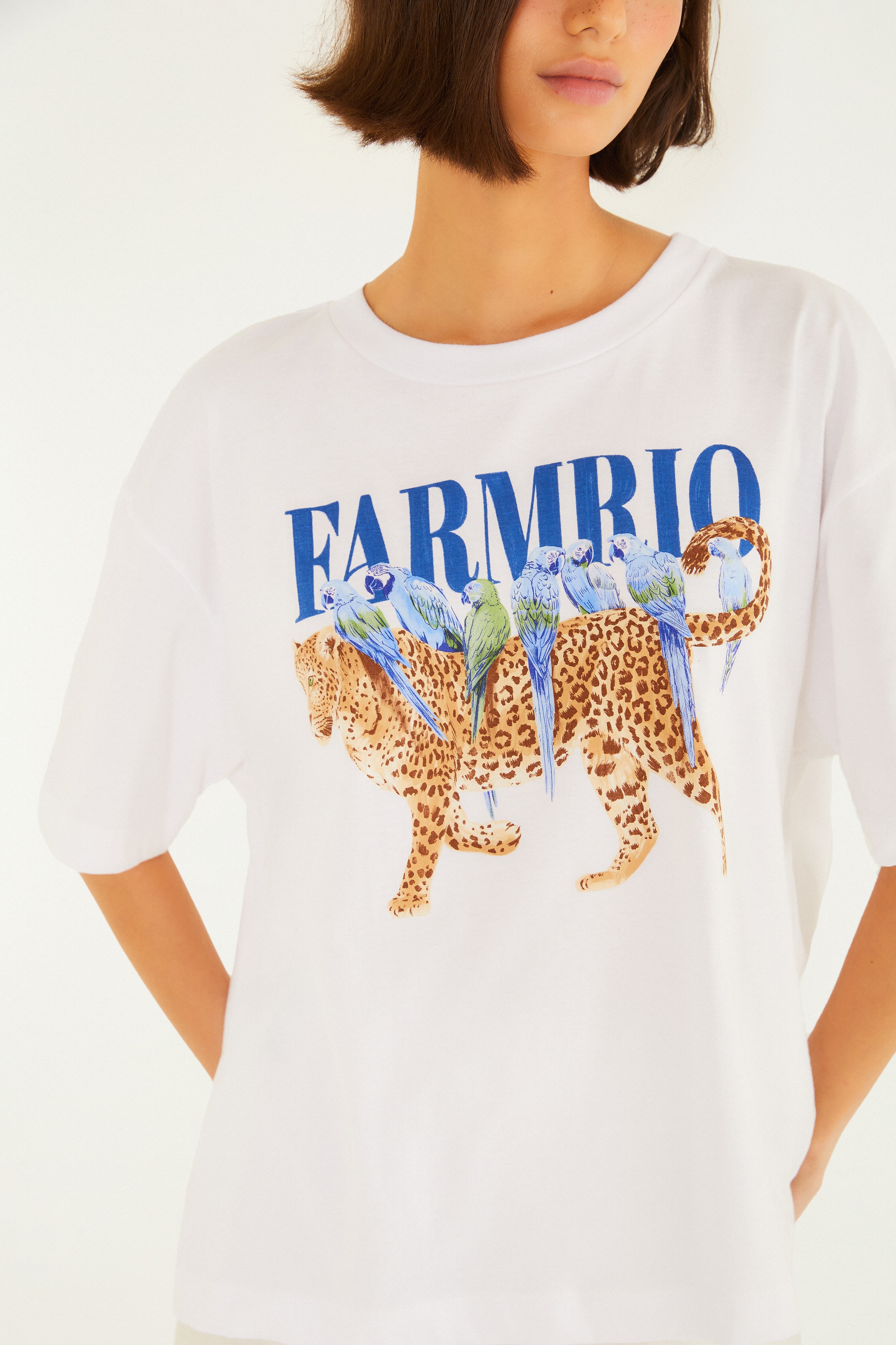 T-Shirt Ampla Onça Pássaros